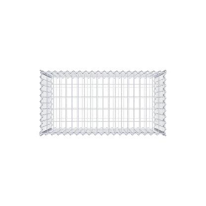 Gabion 100 cm x 60 cm x 50 cm (L x H x D), maskestørrelse 5 cm x 10 cm, spiral