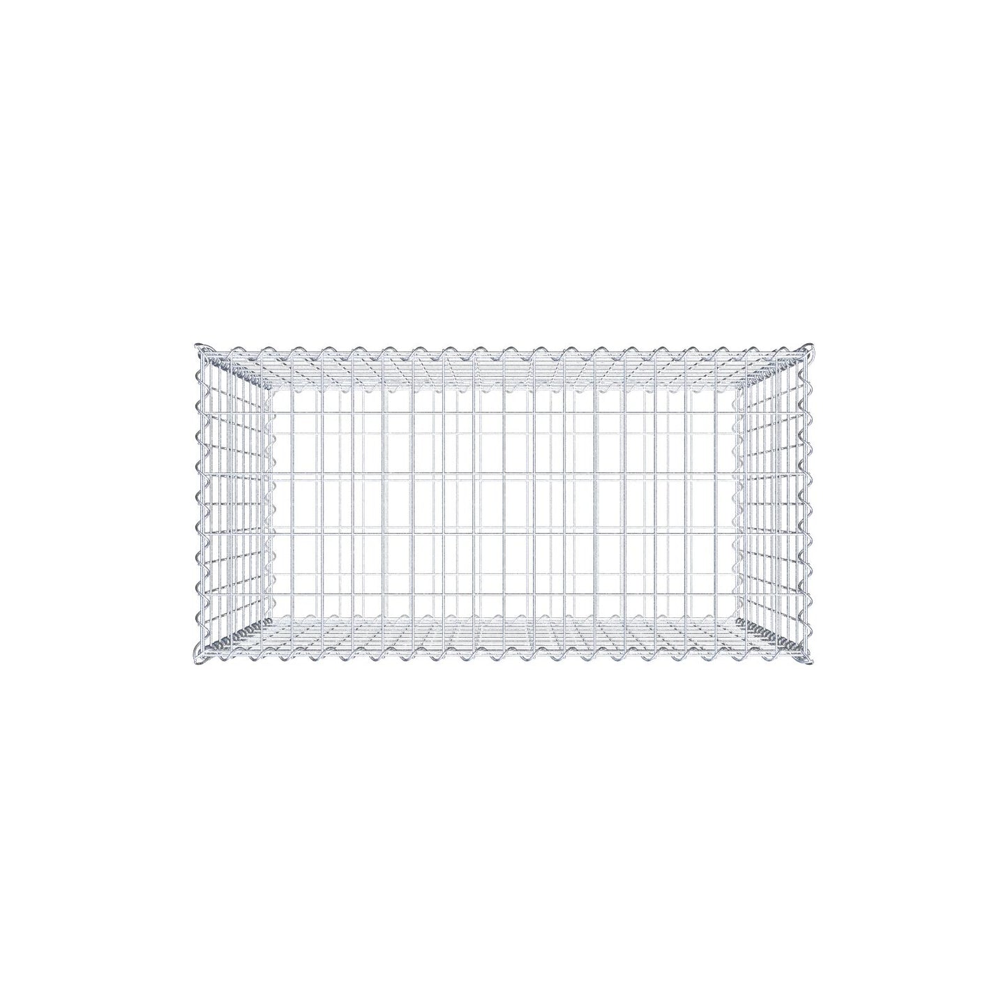 Gabbione 100 cm x 90 cm x 50 cm (L x H x P), maglia 5 cm x 10 cm, spirale