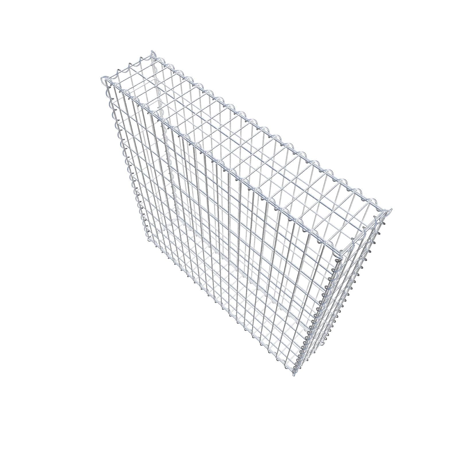 Gabião 100 cm x 100 cm x 20 cm (C x A x P), malhagem 5 cm x 10 cm, espiral