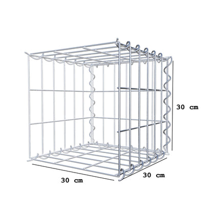 Gabion rapporté type 2 30 cm x 30 cm x 30 cm (L x H x P), mailles 5 cm x 10 cm, spirale