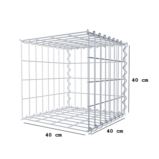 Gabion rapporté type 2 40 cm x 40 cm x 40 cm (L x H x P), mailles 5 cm x 10 cm, spirale