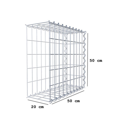 Gabbione aggiuntivo tipo 2 50 cm x 50 cm x 20 cm (L x H x P), dimensione maglia 5 cm x 10 cm, a spirale