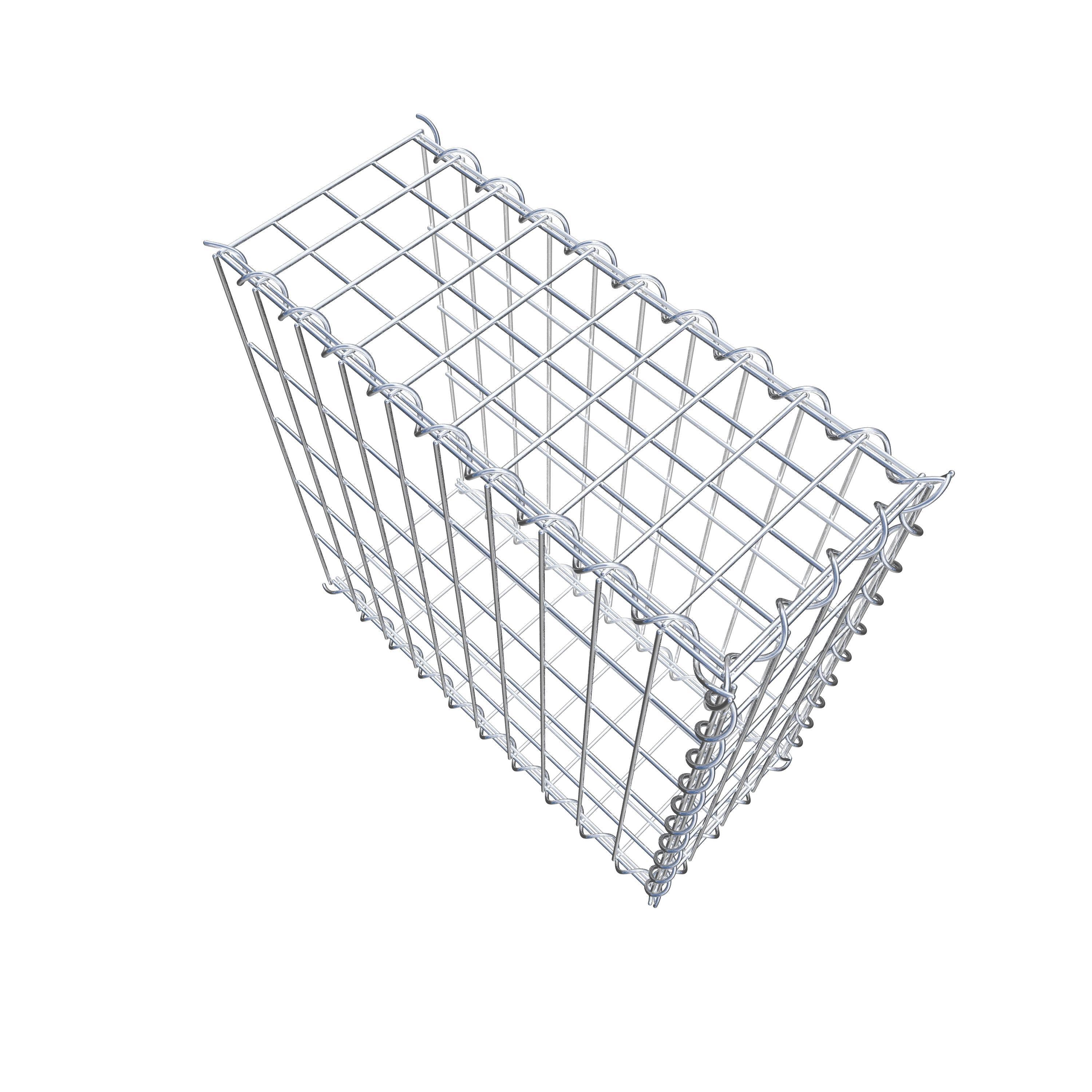 Opvokset gabion type 2 50 cm x 50 cm x 20 cm (L x H x D), maskestørrelse 5 cm x 10 cm, spiral