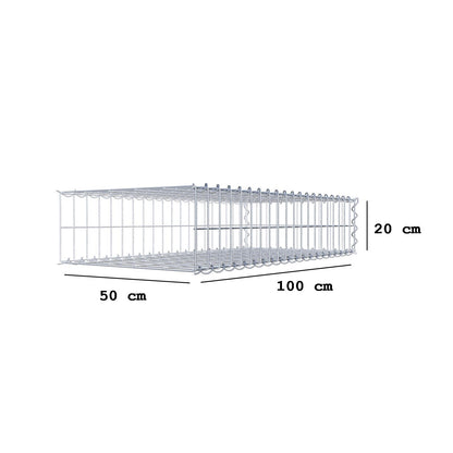 Gabion rapporté type 2 100 cm x 20 cm x 50 cm (L x H x P), mailles 5 cm x 10 cm, spirale
