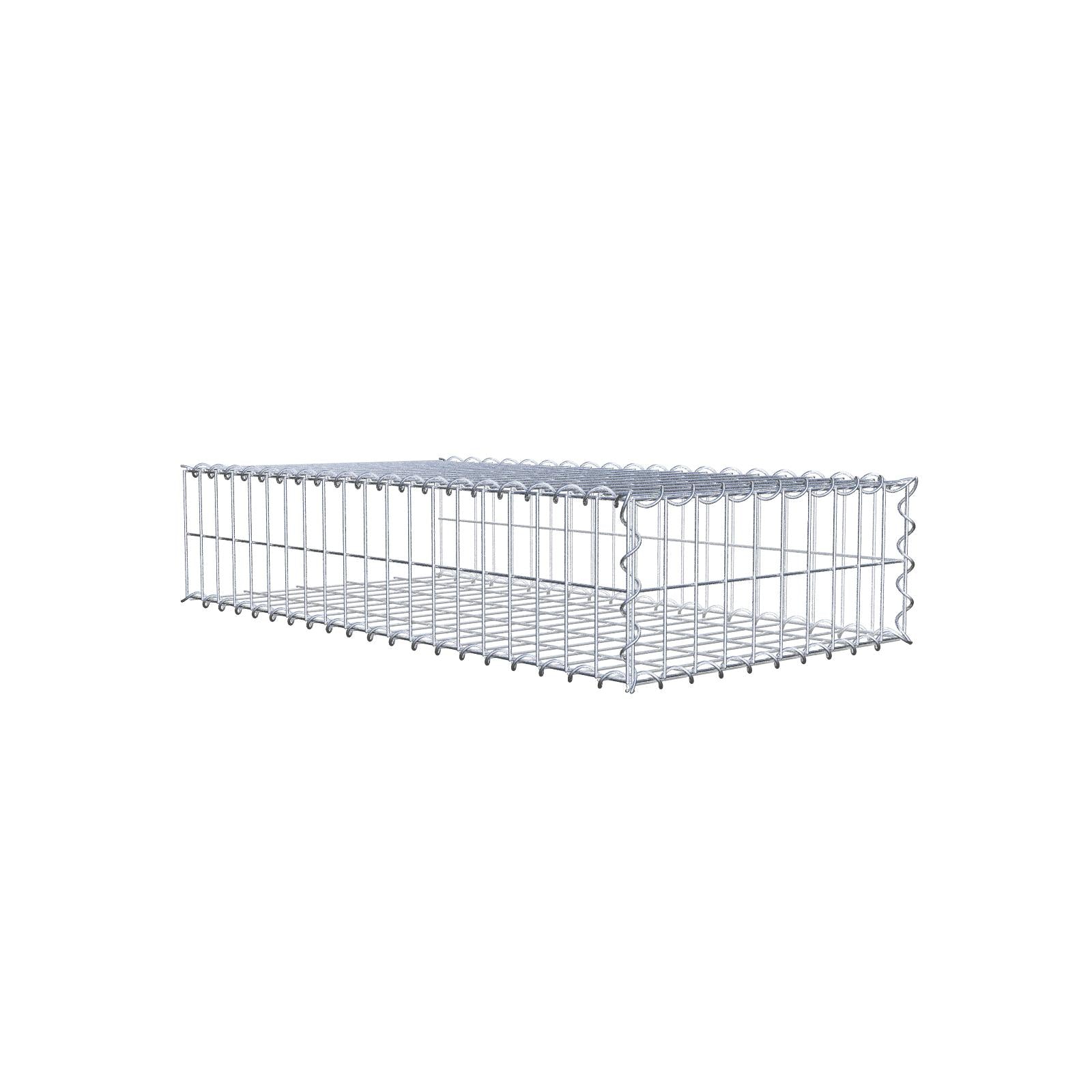 Gabião tipo 2 100 cm x 20 cm x 50 cm (C x A x P), malhagem 5 cm x 10 cm, espiral