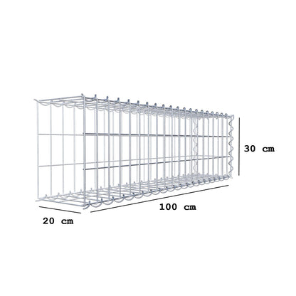 Grown-on gabion type 2 100 cm x 30 cm x 20 cm (L x H x D), mesh size 5 cm x 10 cm, spiral