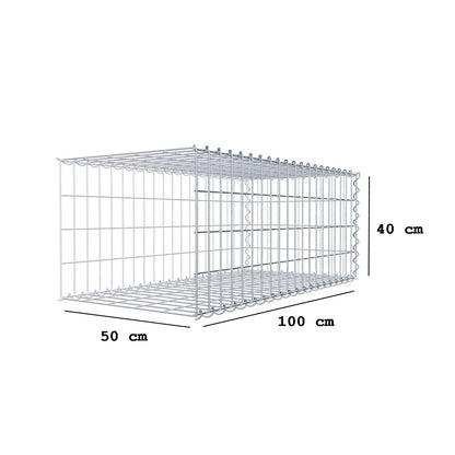 Gabion rapporté type 2 100 cm x 40 cm x 50 cm (L x H x P), mailles 5 cm x 10 cm, spirale