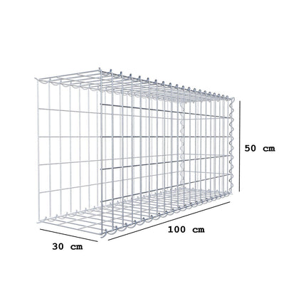 Grown-on gabion type 2 100 cm x 50 cm x 30 cm (L x H x D), mesh size 5 cm x 10 cm, spiral