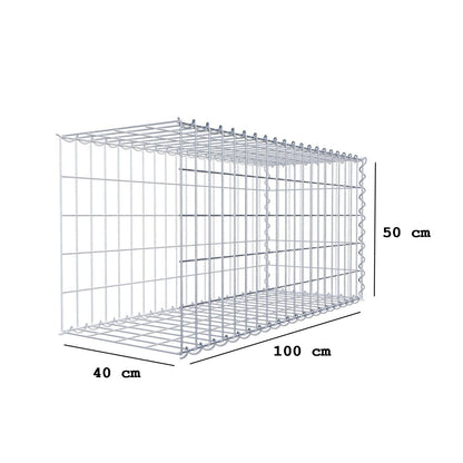 Gabião tipo 2 100 cm x 50 cm x 40 cm (C x A x P), malhagem 5 cm x 10 cm, espiral
