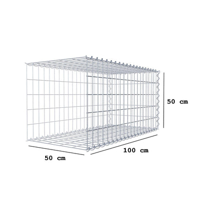 Gabion rapporté type 2 100 cm x 50 cm x 50 cm (L x H x P), mailles 5 cm x 10 cm, spirale