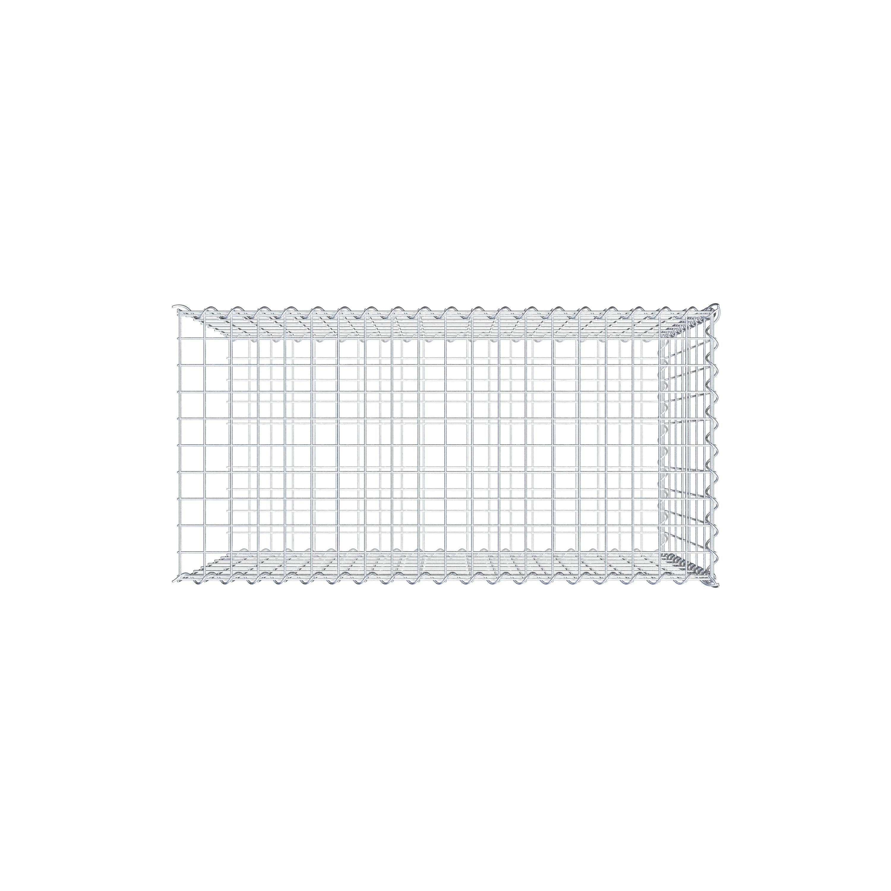 Opvokset gabion type 2 100 cm x 70 cm x 50 cm (L x H x D), maskestørrelse 5 cm x 10 cm, spiral