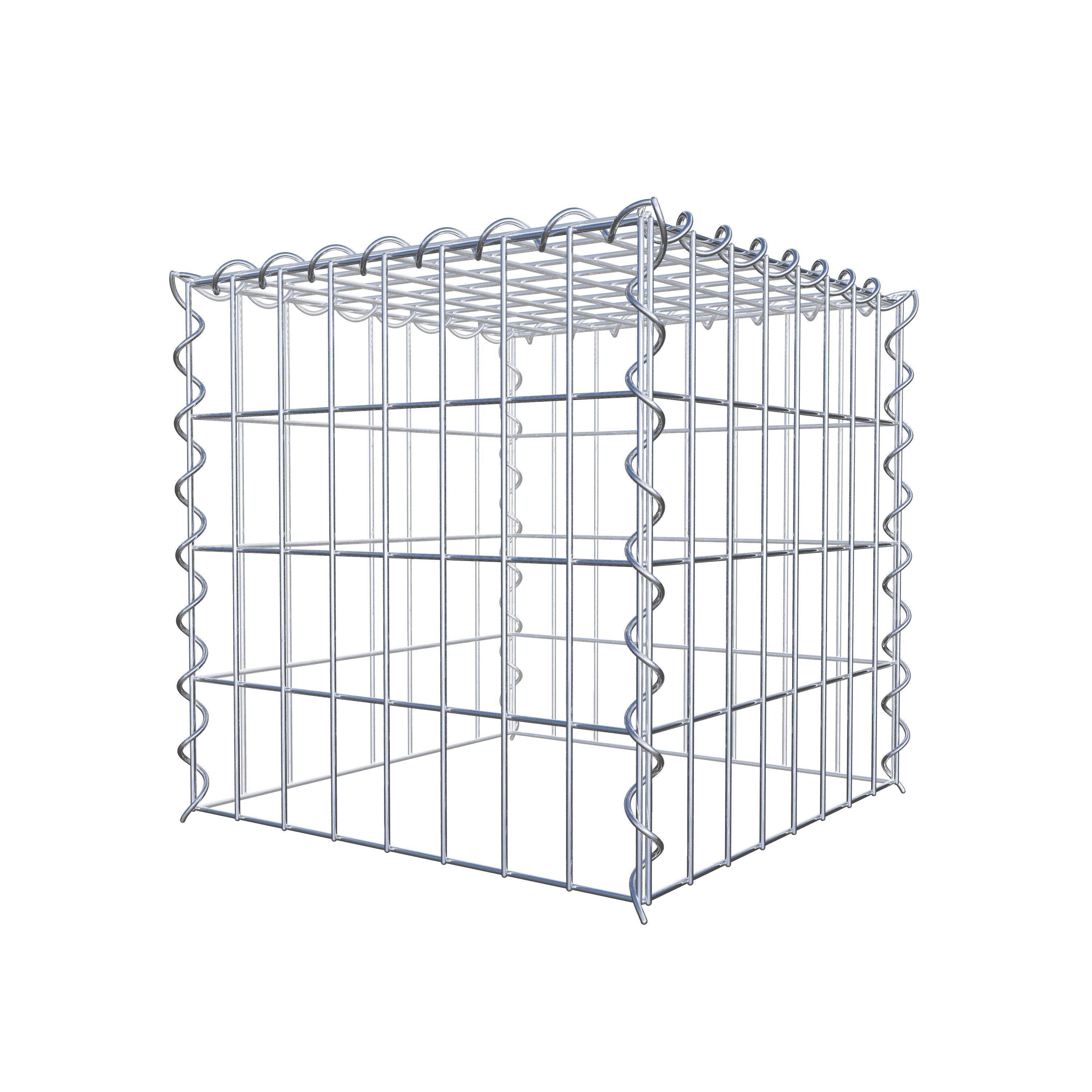 Gabião tipo 3 40 cm x 40 cm x 40 cm (C x A x P), malhagem 5 cm x 10 cm, espiral