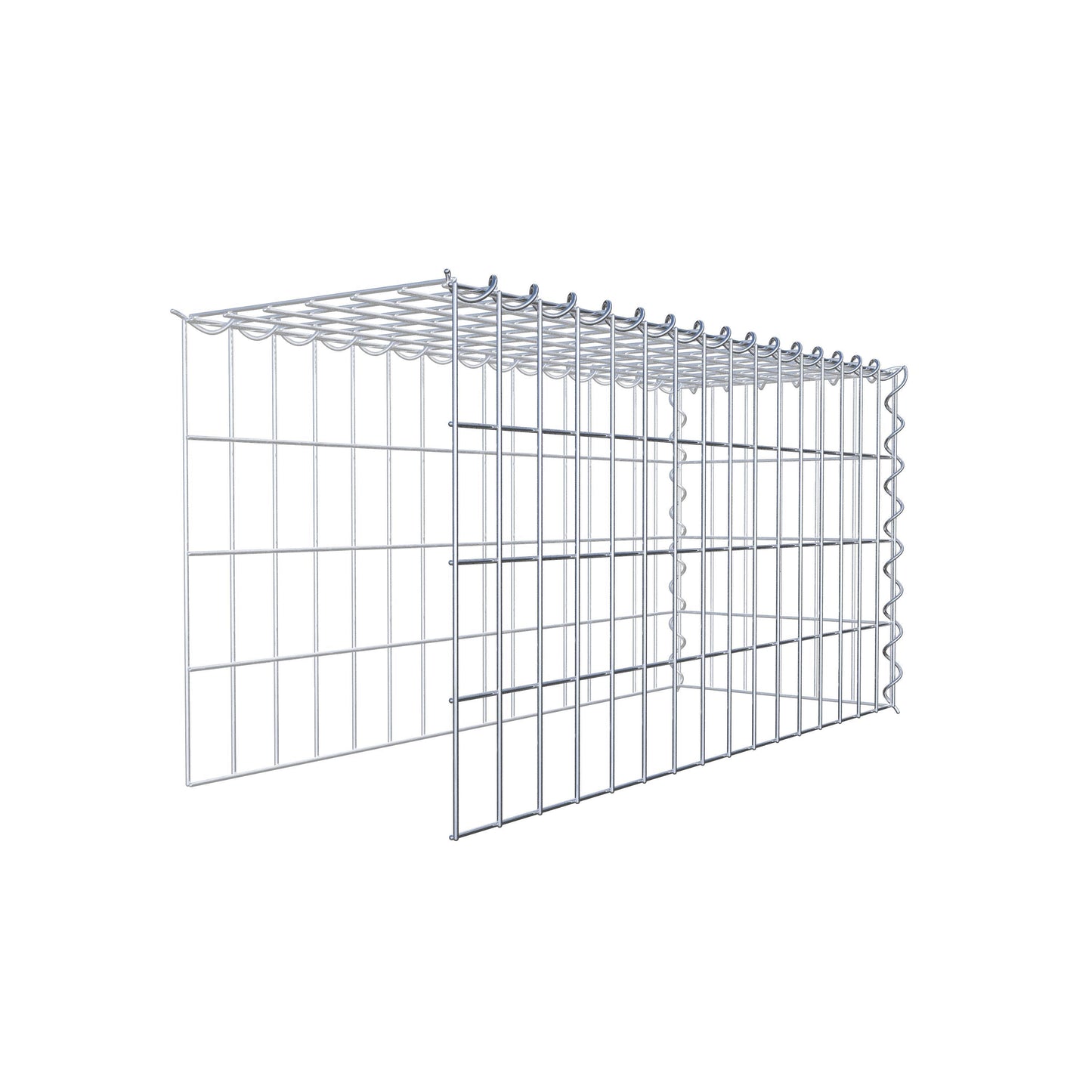 Mounted gabion type 4 80 cm x 40 cm x 30 cm (L x H x D), mesh size 5 cm x 10 cm, spiral