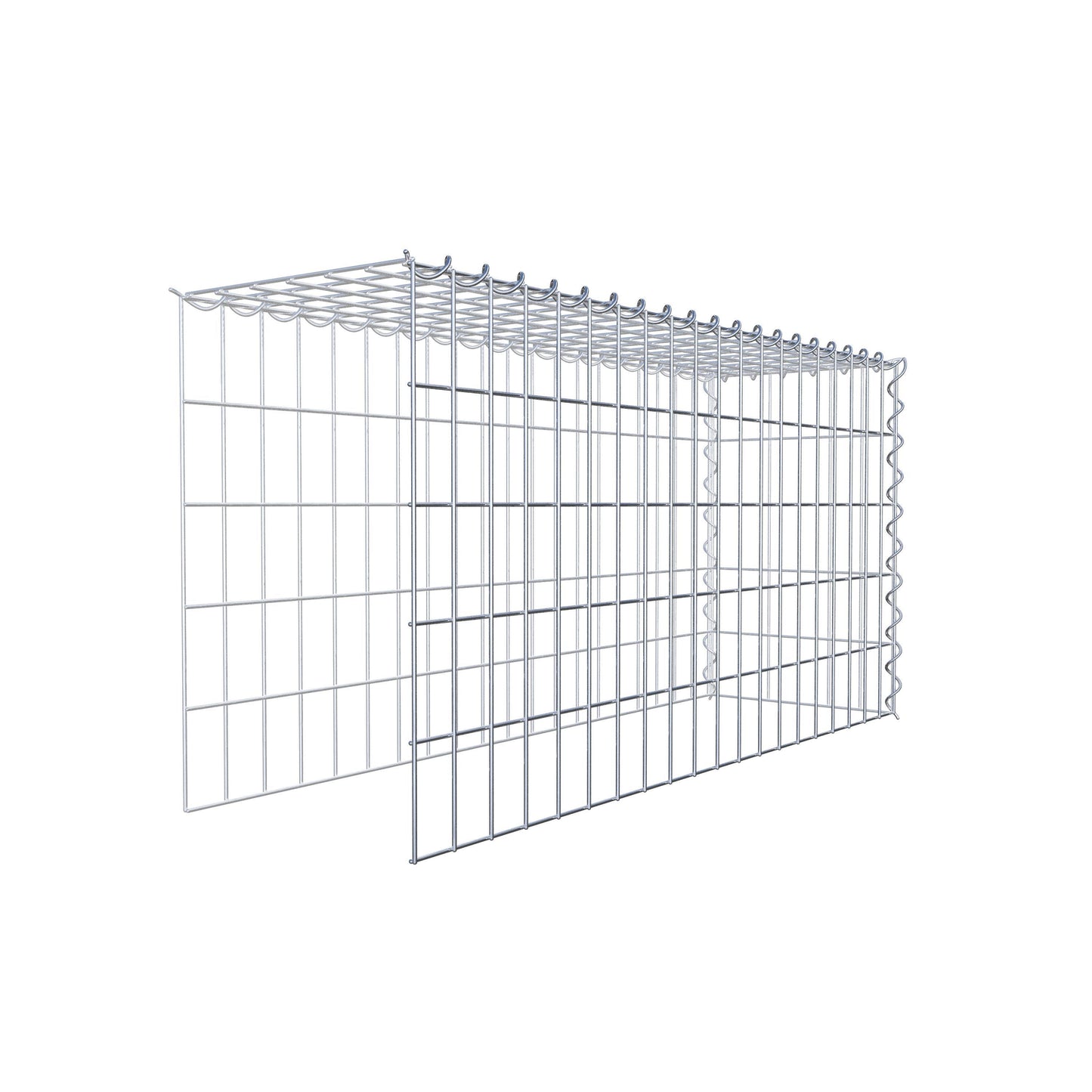 Aangegroeide schanskorf type 4 100 cm x 50 cm x 30 cm (L x H x D), maaswijdte 5 cm x 10 cm, spiraal