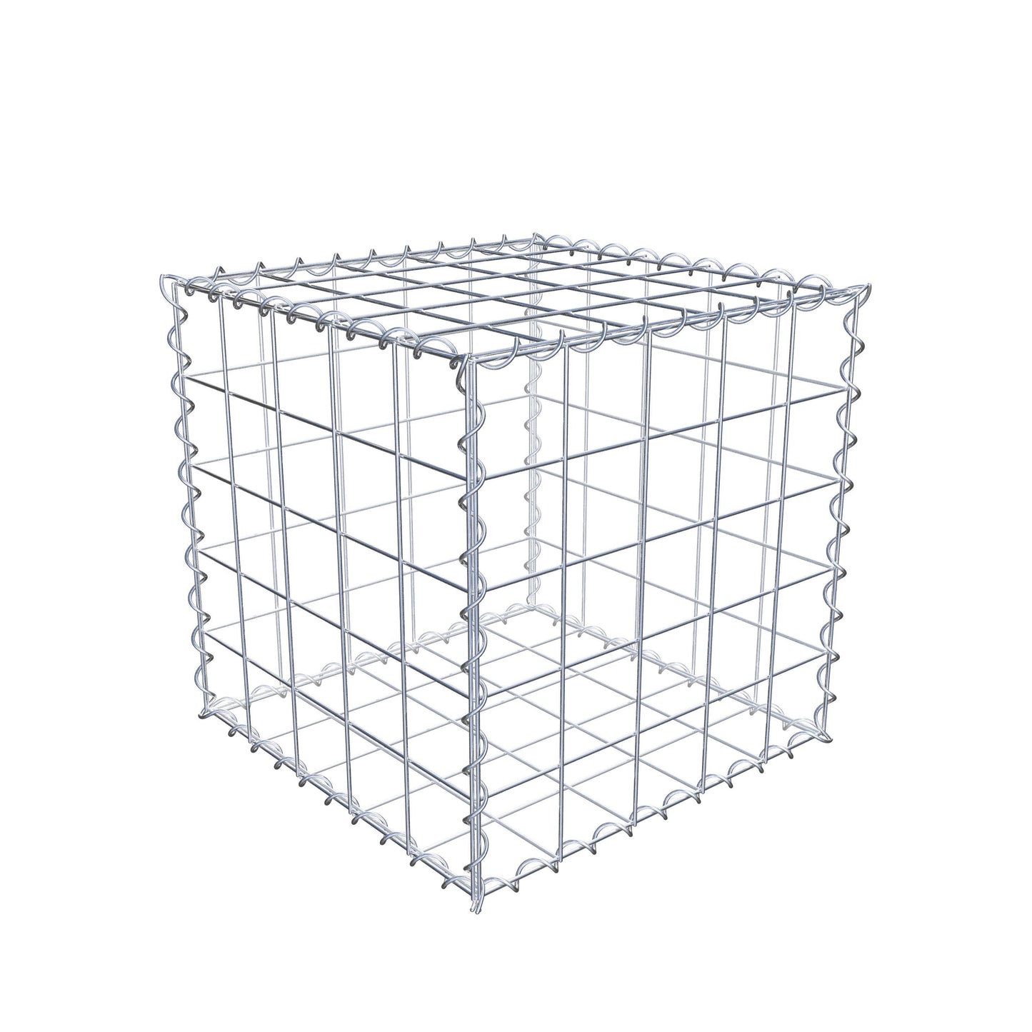 Schanskorf 50 cm x 50 cm x 50 cm (L x H x D), maaswijdte 10 cm x 10 cm, spiraal