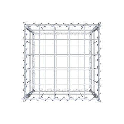 Schanskorf 50 cm x 50 cm x 50 cm (L x H x D), maaswijdte 10 cm x 10 cm, spiraal