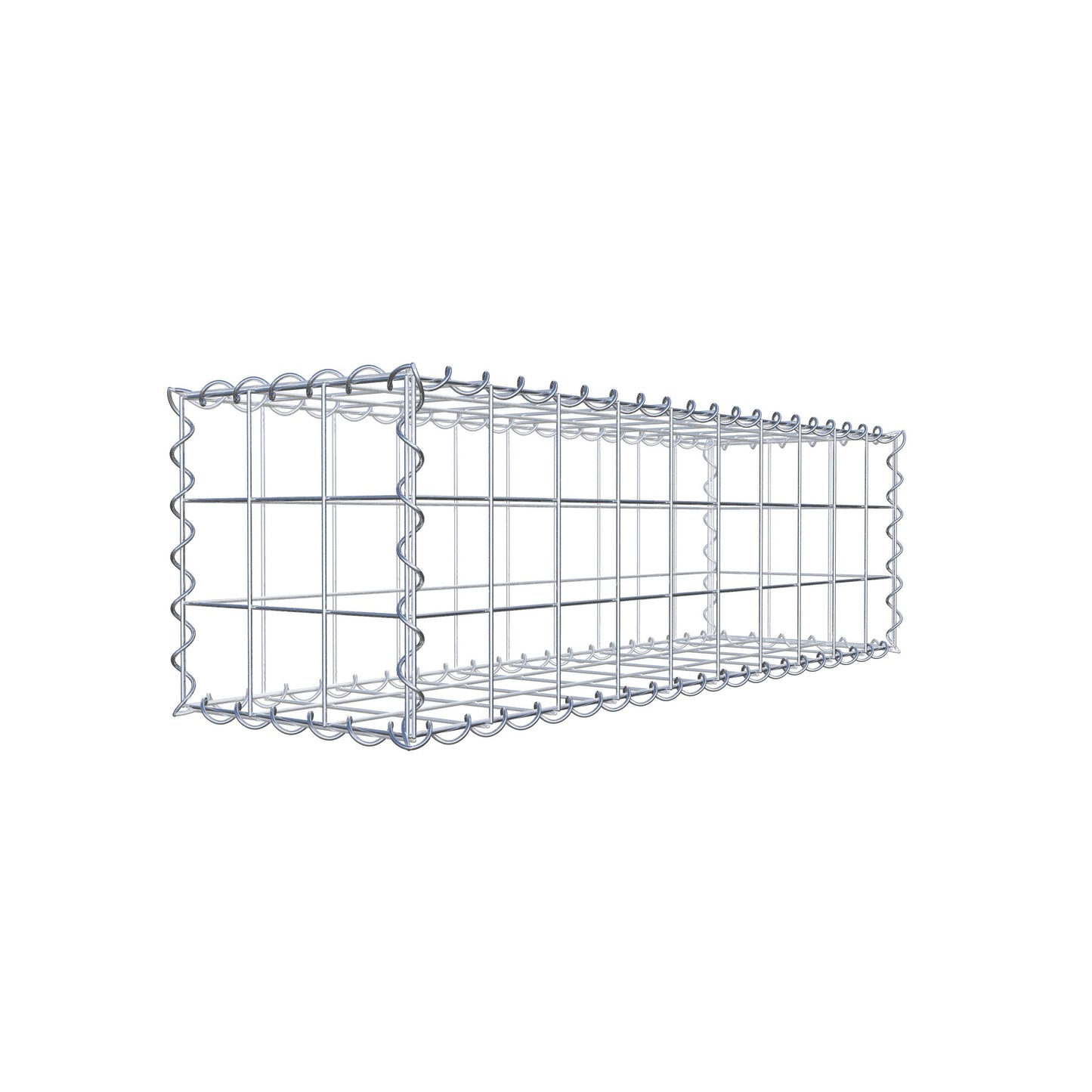 Gabione 100 cm x 30 cm x 30 cm (L x H x T), Maschenweite 10 cm x 10 cm, Spirale