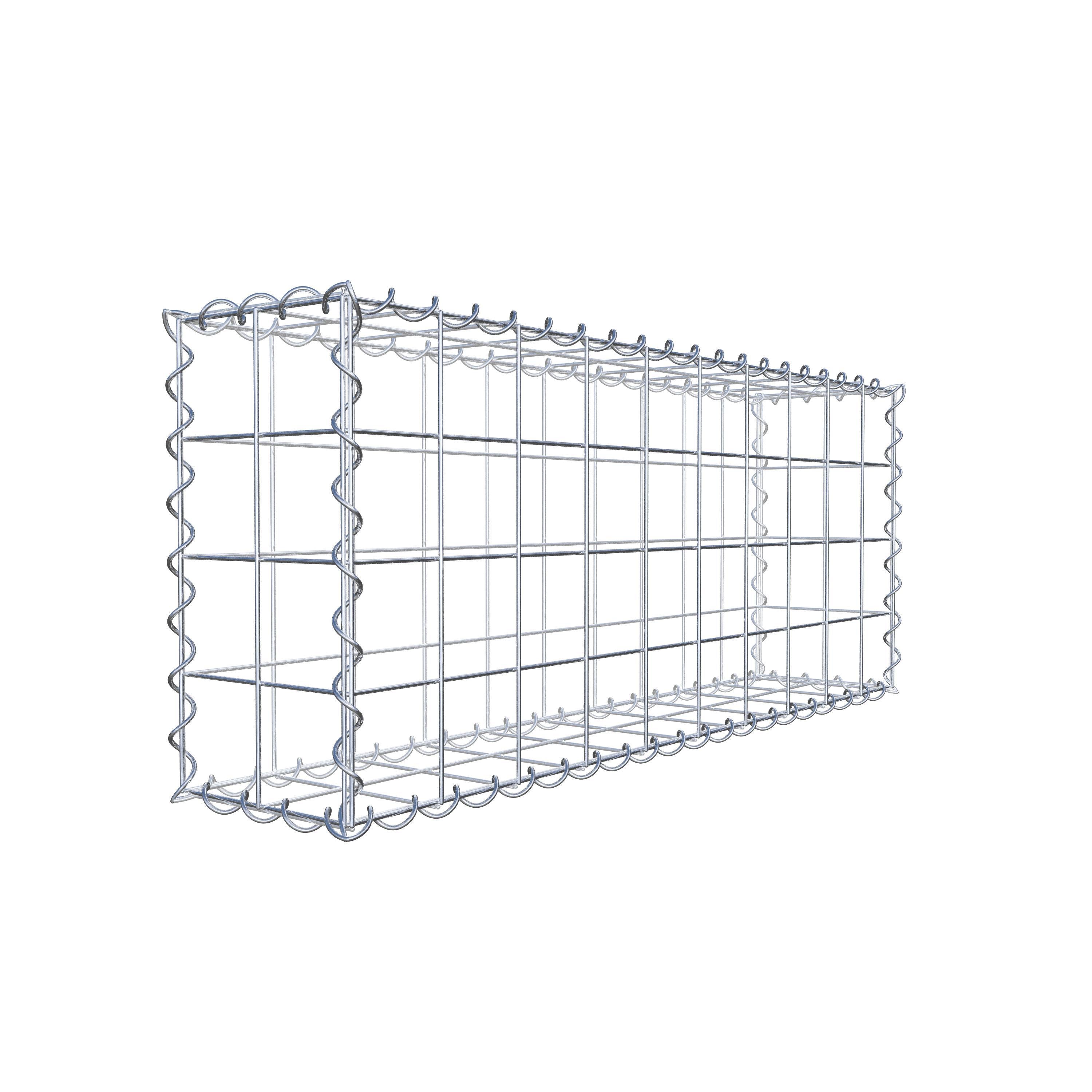 Gabione 100 cm x 40 cm x 20 cm (L x H x T), Maschenweite 10 cm x 10 cm, Spirale