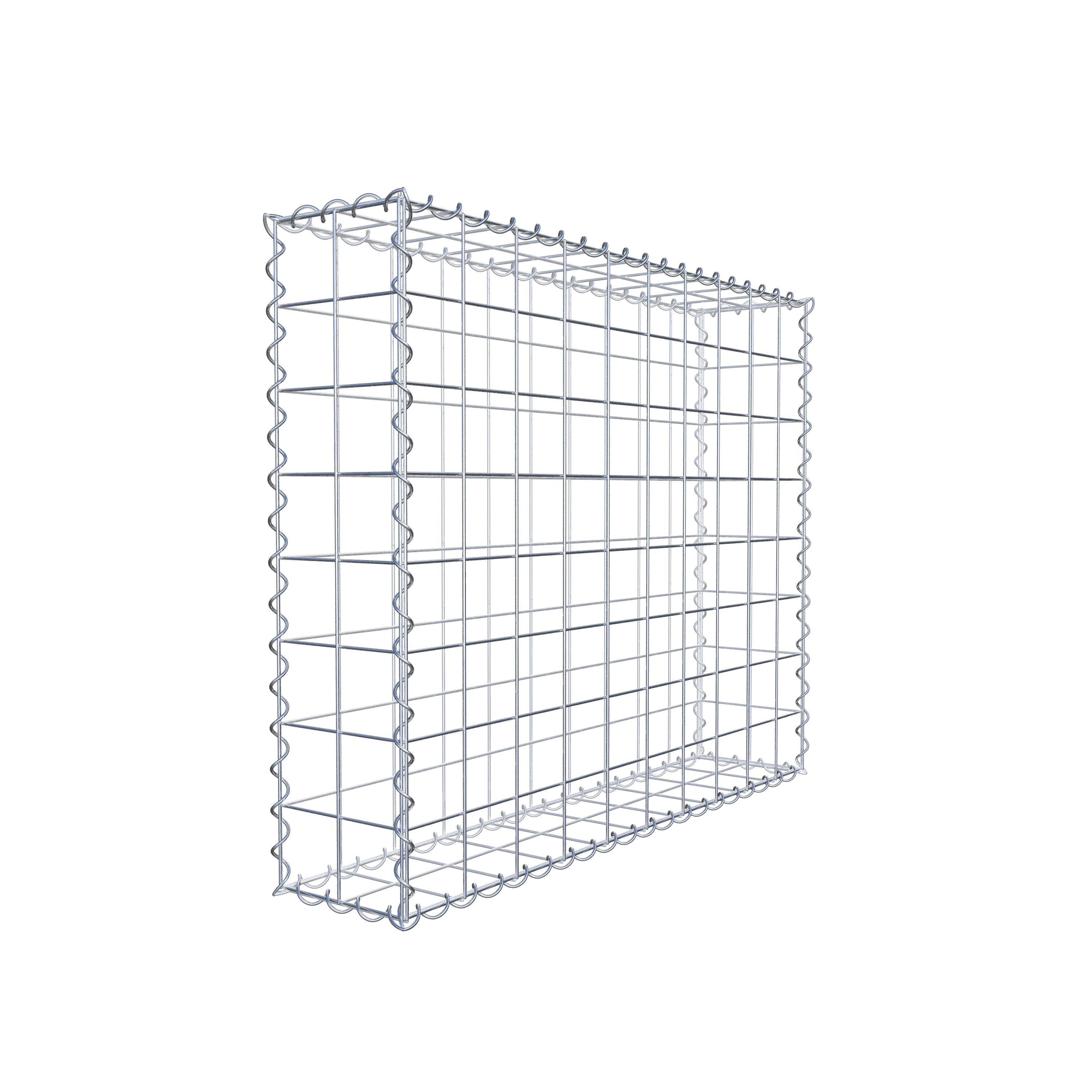 Gabion 100 cm x 80 cm x 20 cm (L x H x D), maskestørrelse 10 cm x 10 cm, spiral