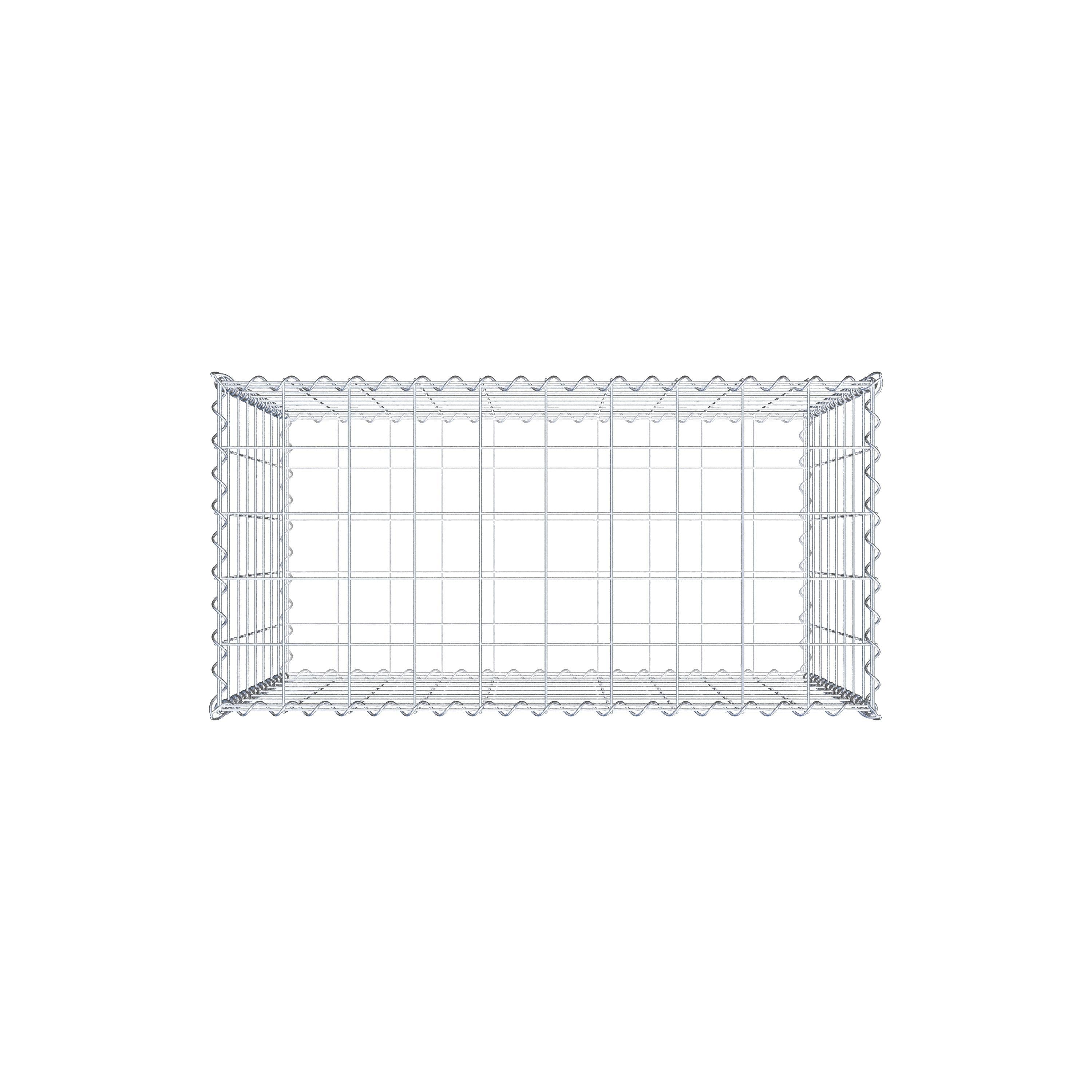 Gabion 100 cm x 80 cm x 50 cm (L x H x D), maskestørrelse 10 cm x 10 cm, spiral