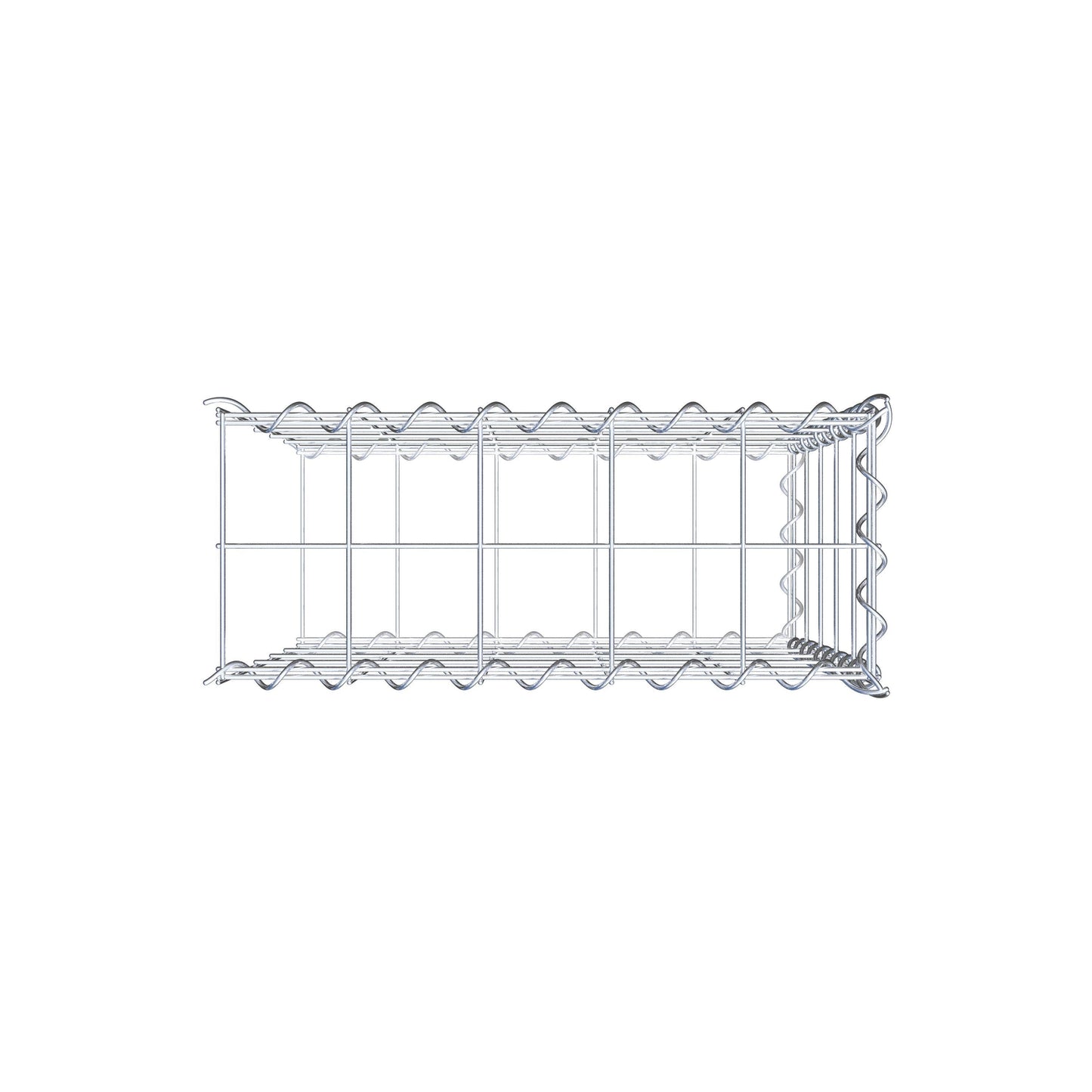 Gabião tipo 2 50 cm x 50 cm x 20 cm (C x A x P), malhagem 10 cm x 10 cm, espiral