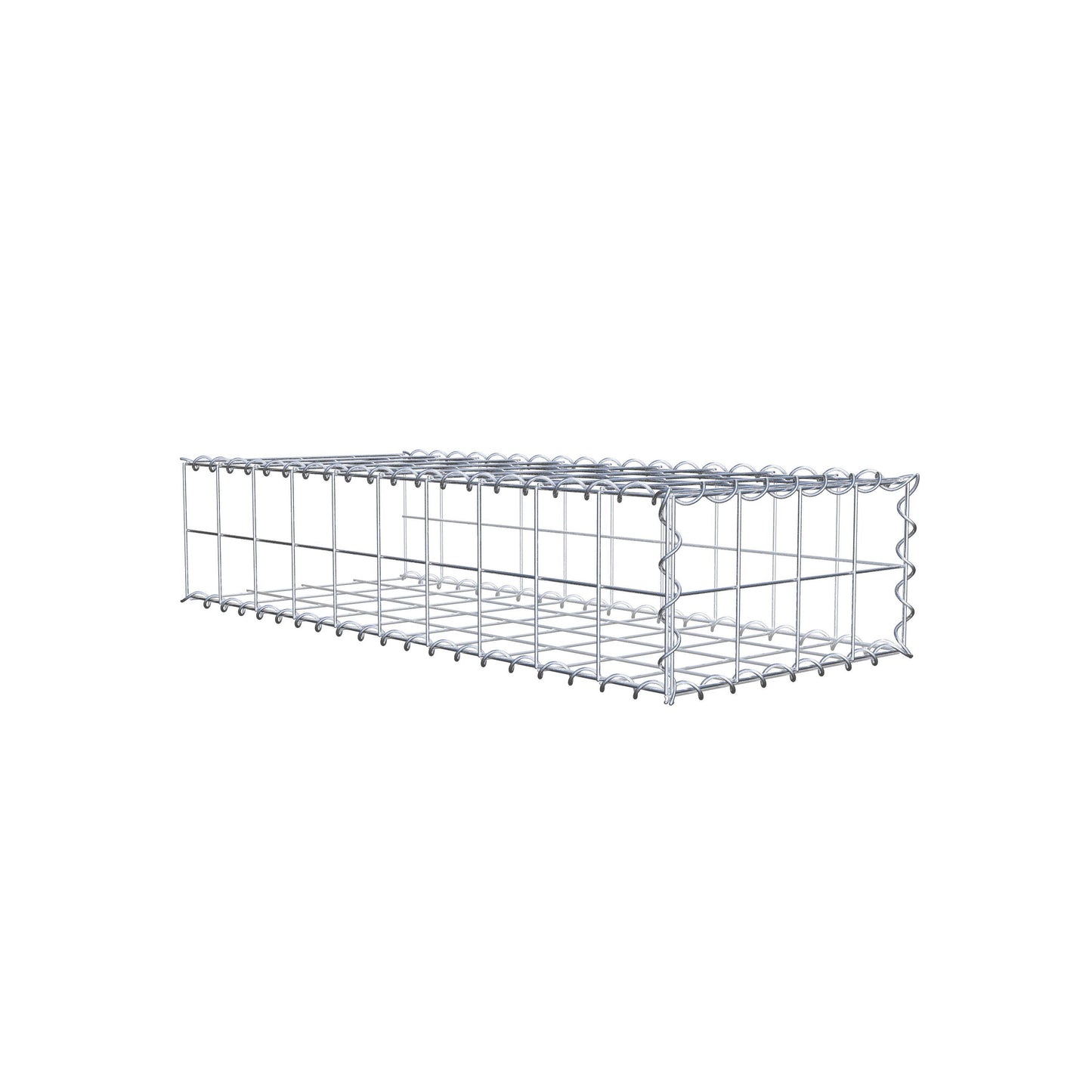 Gabion rapporté type 2 100 cm x 20 cm x 40 cm (L x H x P), mailles 10 cm x 10 cm, spirale