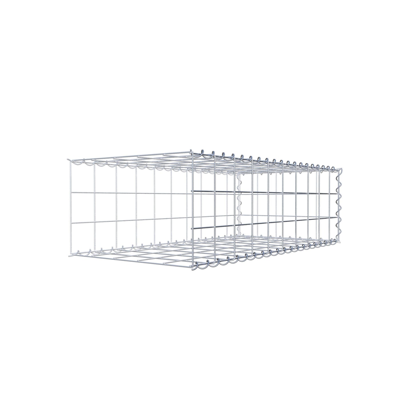 Udvokset gabion type 2 100 cm x 30 cm x 50 cm (L x H x D), maskestørrelse 10 cm x 10 cm, spiral