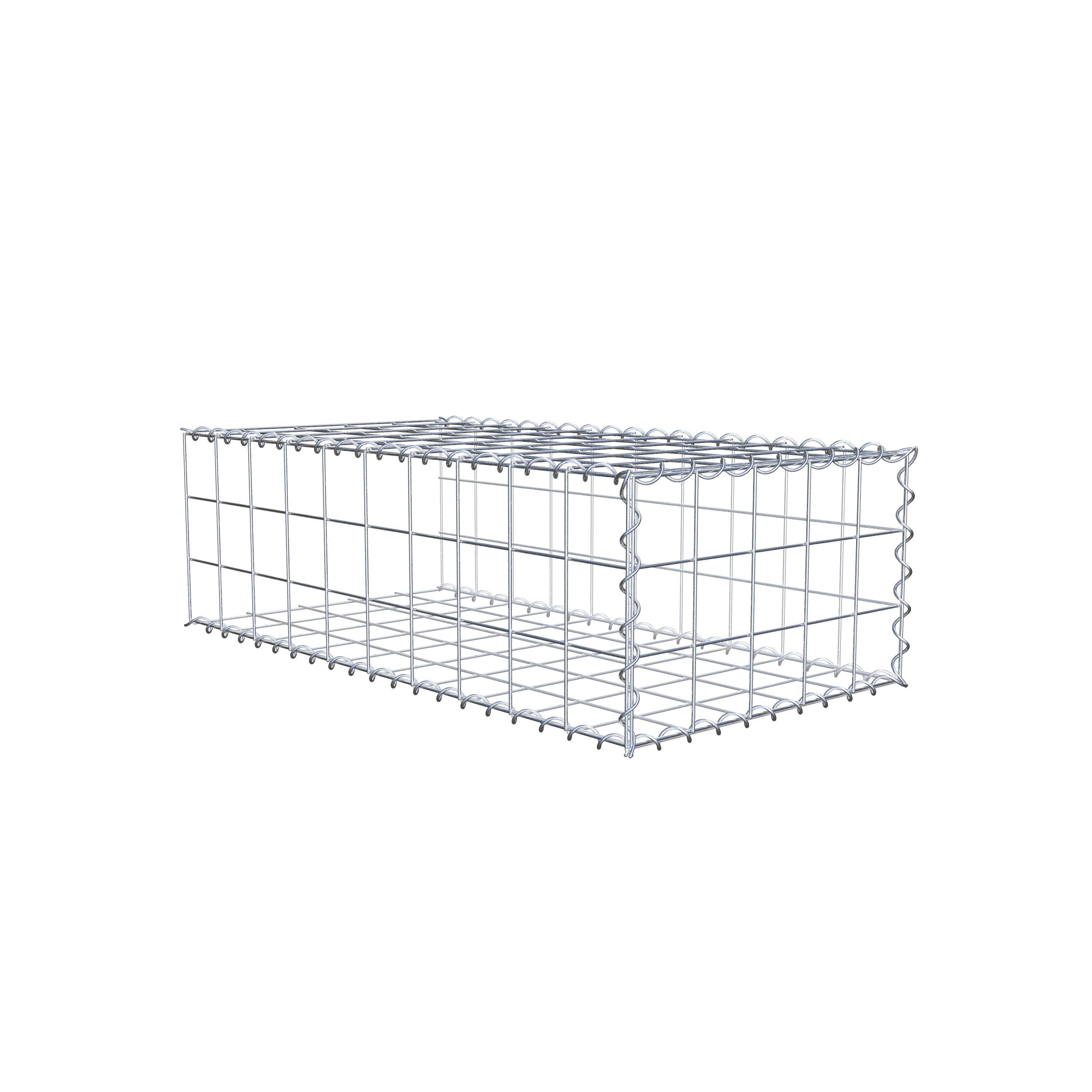 Udvokset gabion type 2 100 cm x 30 cm x 50 cm (L x H x D), maskestørrelse 10 cm x 10 cm, spiral