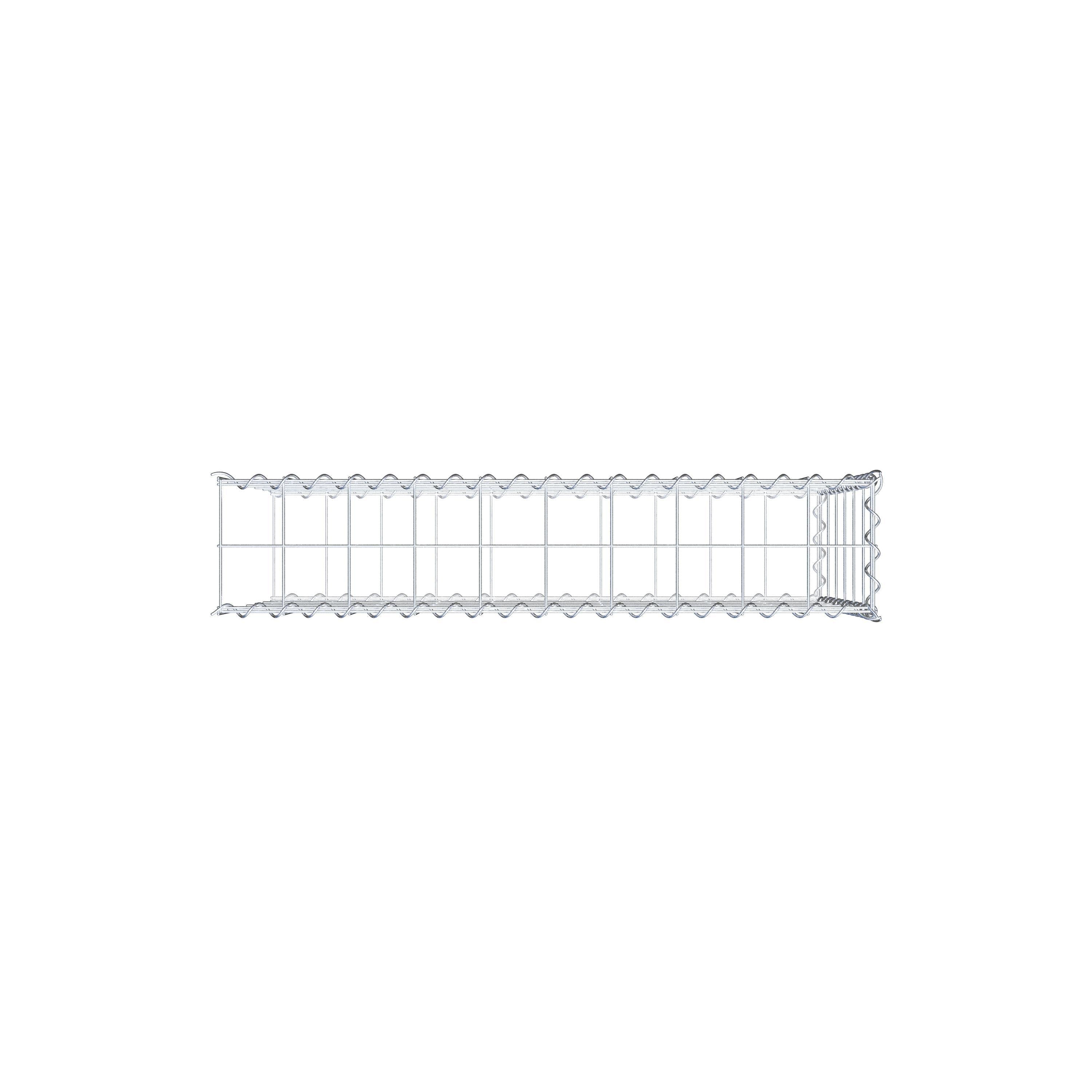 Gabião tipo 2 100 cm x 60 cm x 20 cm (C x A x P), malhagem 10 cm x 10 cm, espiral