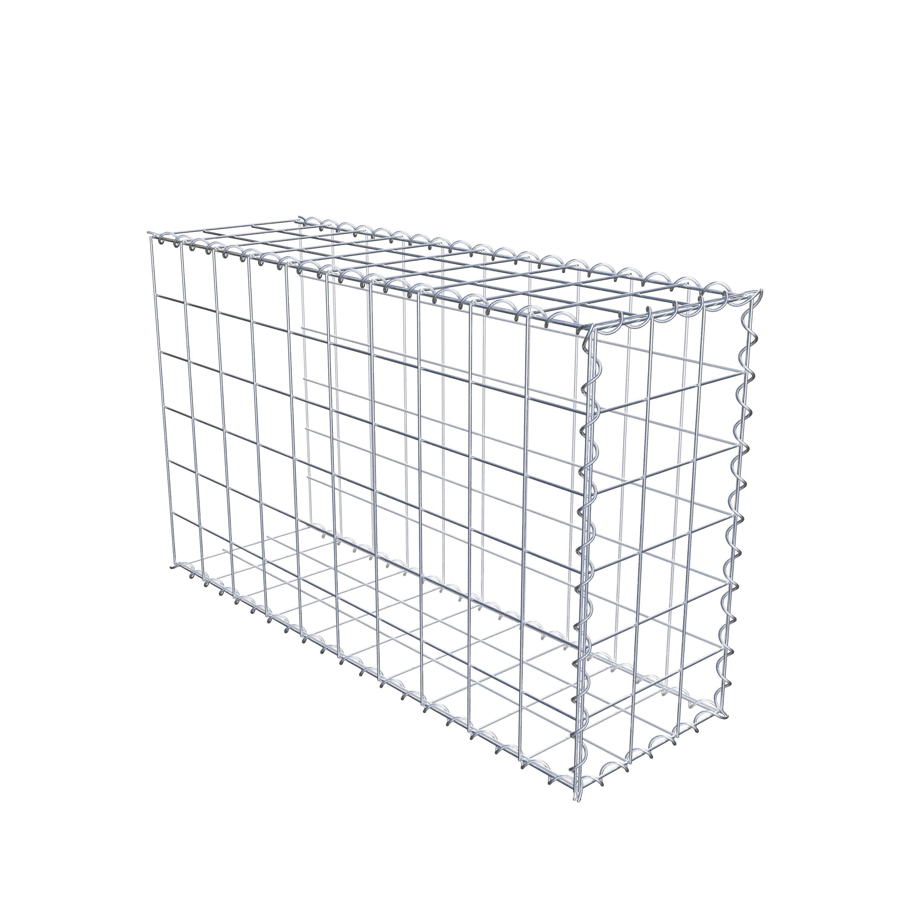 Opvokset gabion type 2 100 cm x 60 cm x 30 cm (L x H x D), maskestørrelse 10 cm x 10 cm, spiral