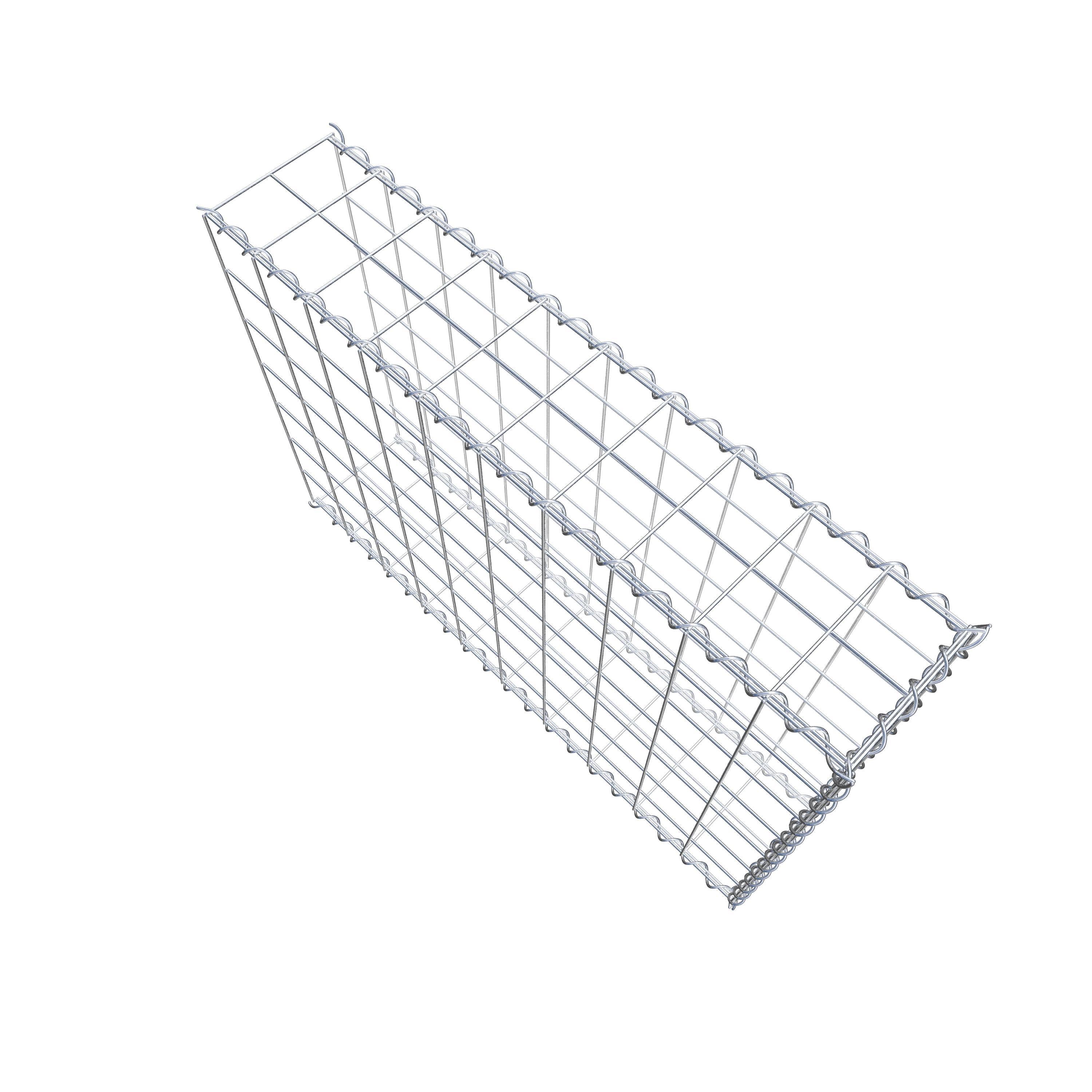 Opvokset gabion type 2 100 cm x 70 cm x 20 cm (L x H x D), maskestørrelse 10 cm x 10 cm, spiral