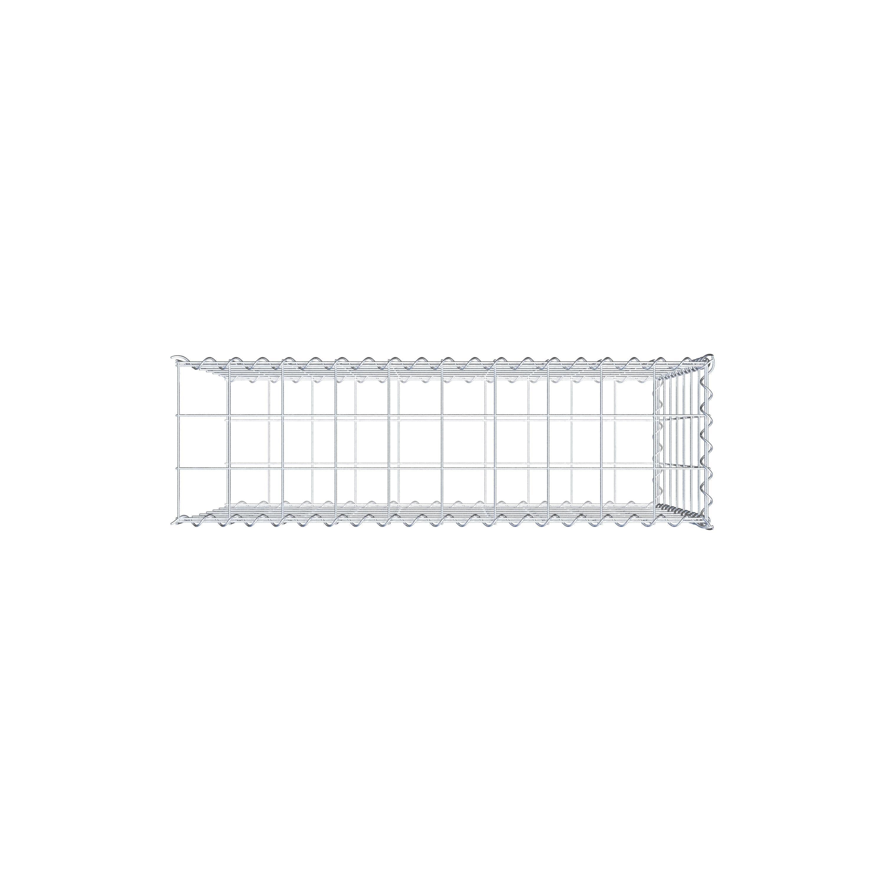 Gabião tipo 2 100 cm x 70 cm x 30 cm (C x A x P), malhagem 10 cm x 10 cm, espiral