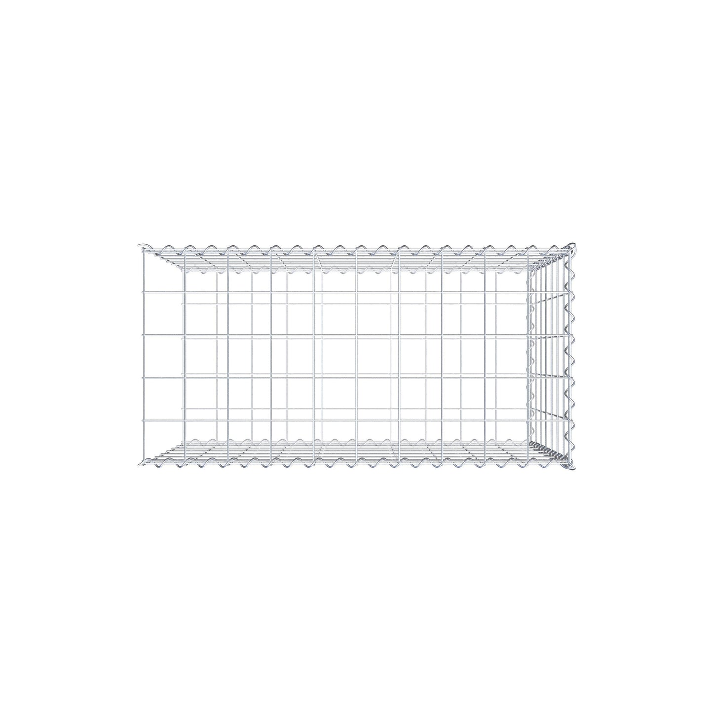 Opvokset gabion type 2 100 cm x 70 cm x 50 cm (L x H x D), maskestørrelse 10 cm x 10 cm, spiral