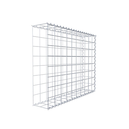 Opbouw schanskorf type 2 100 cm x 80 cm x 20 cm (L x H x D), maaswijdte 10 cm x 10 cm, spiraal