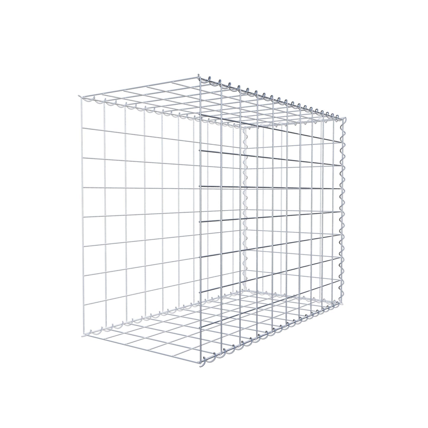 Gabion rapporté type 2 100 cm x 80 cm x 50 cm (L x H x P), mailles 10 cm x 10 cm, spirale