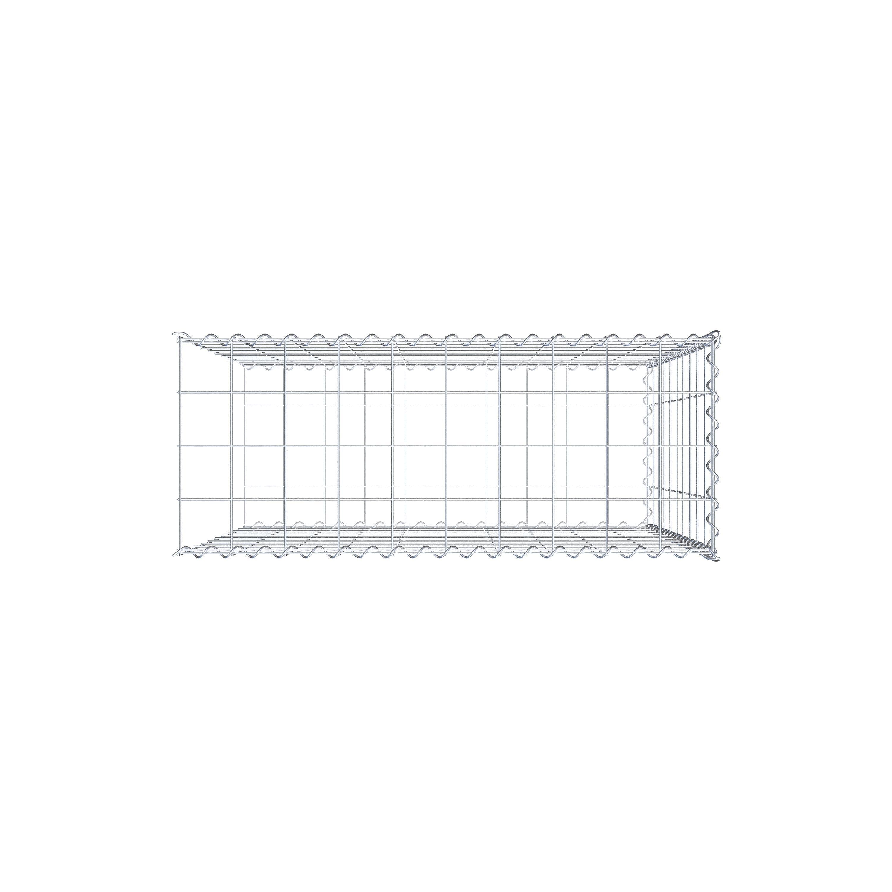 Gabião tipo 2 100 cm x 100 cm x 40 cm (C x A x P), malhagem 10 cm x 10 cm, espiral