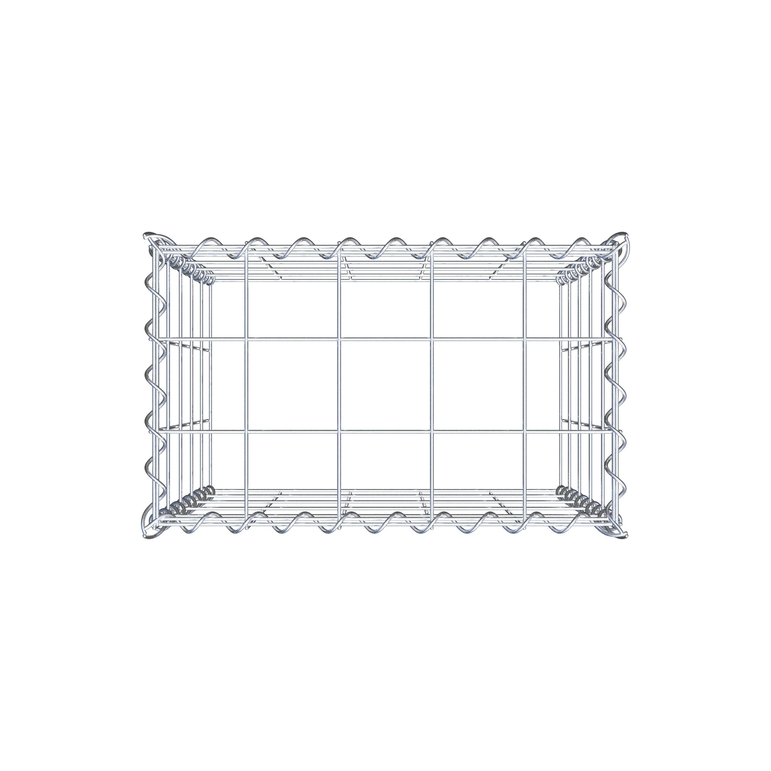 Gabião tipo 3 50 cm x 50 cm x 30 cm (C x A x P), malhagem 10 cm x 10 cm, espiral