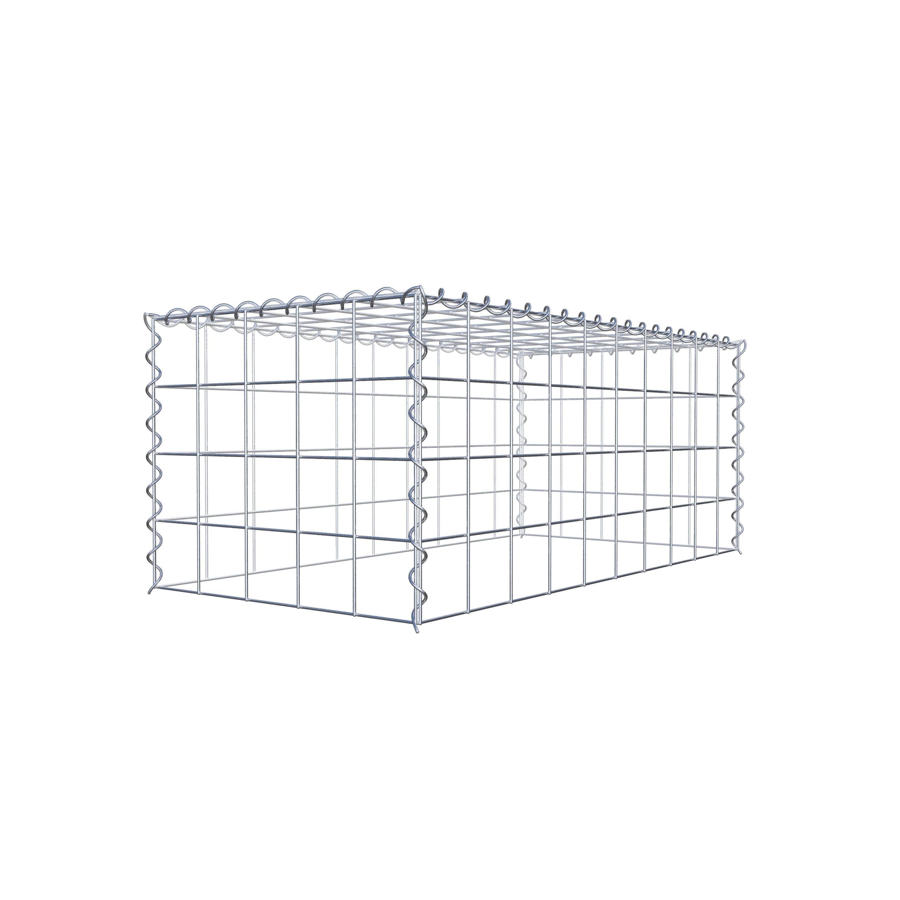 Opvokset gabion type 3 100 cm x 40 cm x 50 cm (L x H x D), maskestørrelse 10 cm x 10 cm, spiral