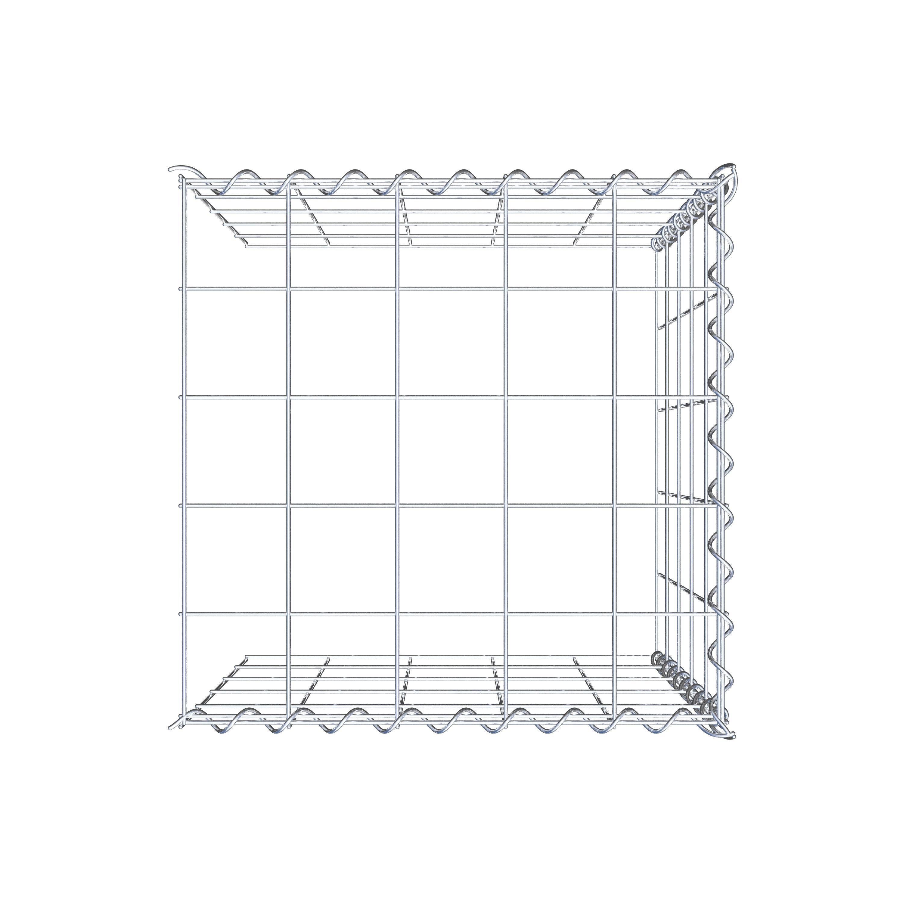 Aangegroeide schanskorf type 4 50 cm x 50 cm x 50 cm (L x H x D), maaswijdte 10 cm x 10 cm, spiraal