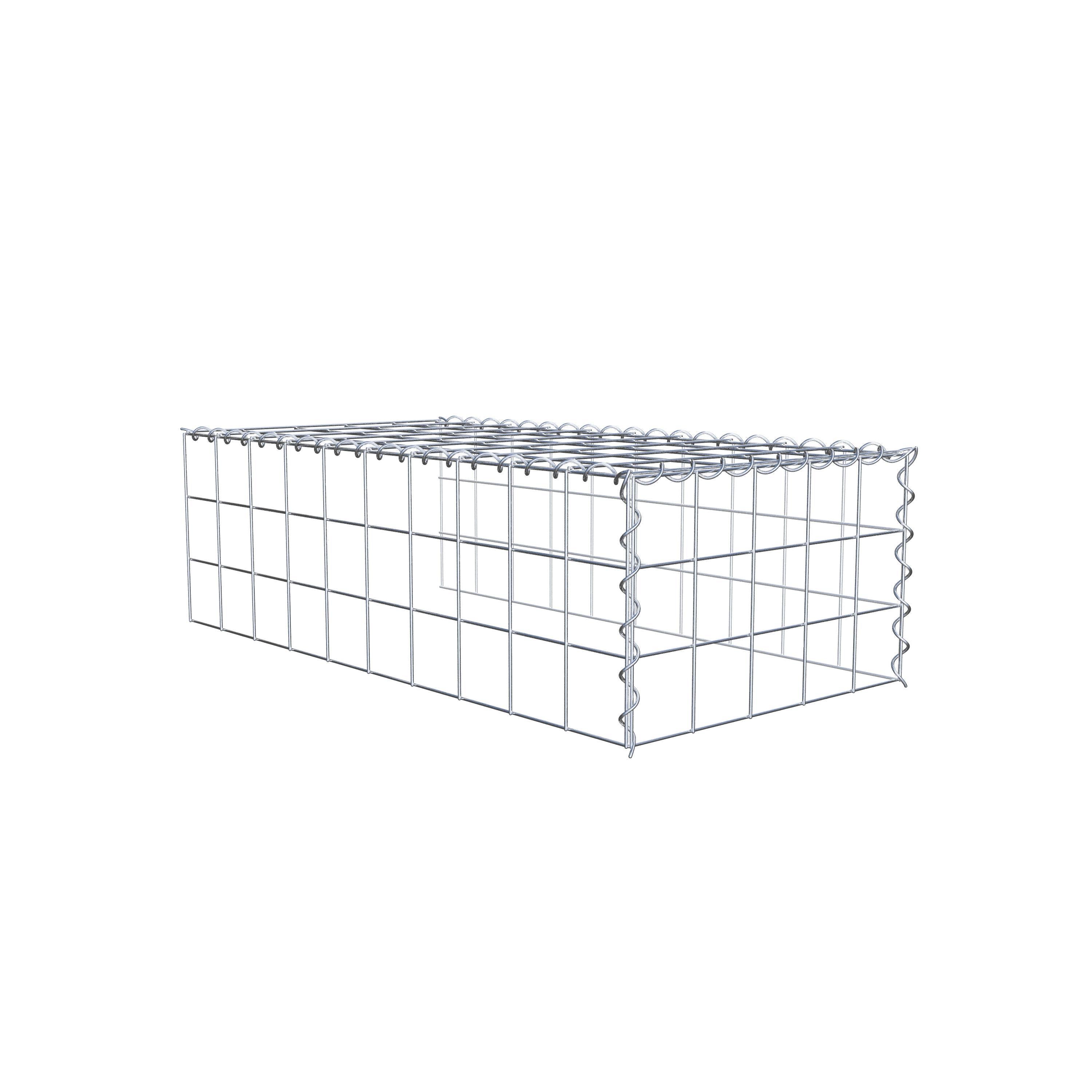 Grown-on gabion type 4 100 cm x 30 cm x 50 cm (L x H x D), mesh size 10 cm x 10 cm, spiral