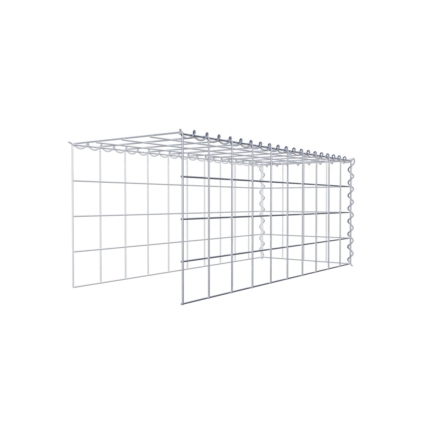 Gabion rapporté type 4 100 cm x 40 cm x 40 cm (L x H x P), mailles 10 cm x 10 cm, spirale