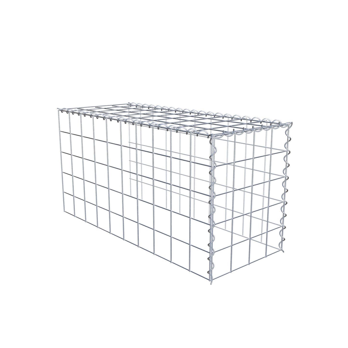 Opvokset gabion type 4 100 cm x 50 cm x 40 cm (L x H x D), maskestørrelse 10 cm x 10 cm, spiral