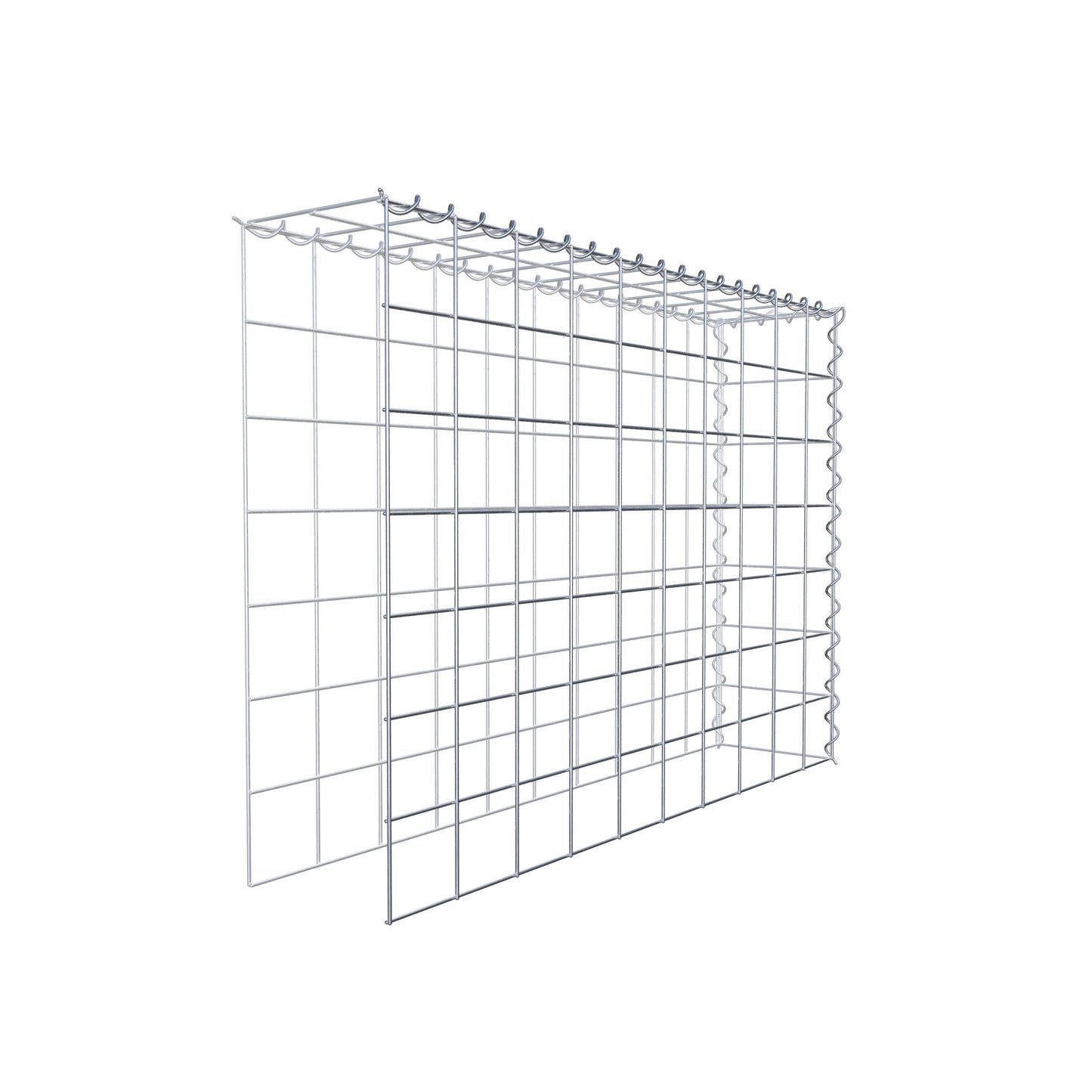 Opbouw schanskorf type 4 100 cm x 70 cm x 20 cm (L x H x D), maaswijdte 10 cm x 10 cm, spiraal