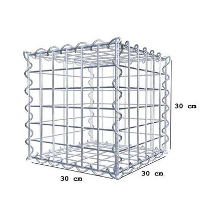Gabion 30 cm x 30 cm x 30 cm (L x H x D), maskestørrelse 5 cm x 5 cm, spiral