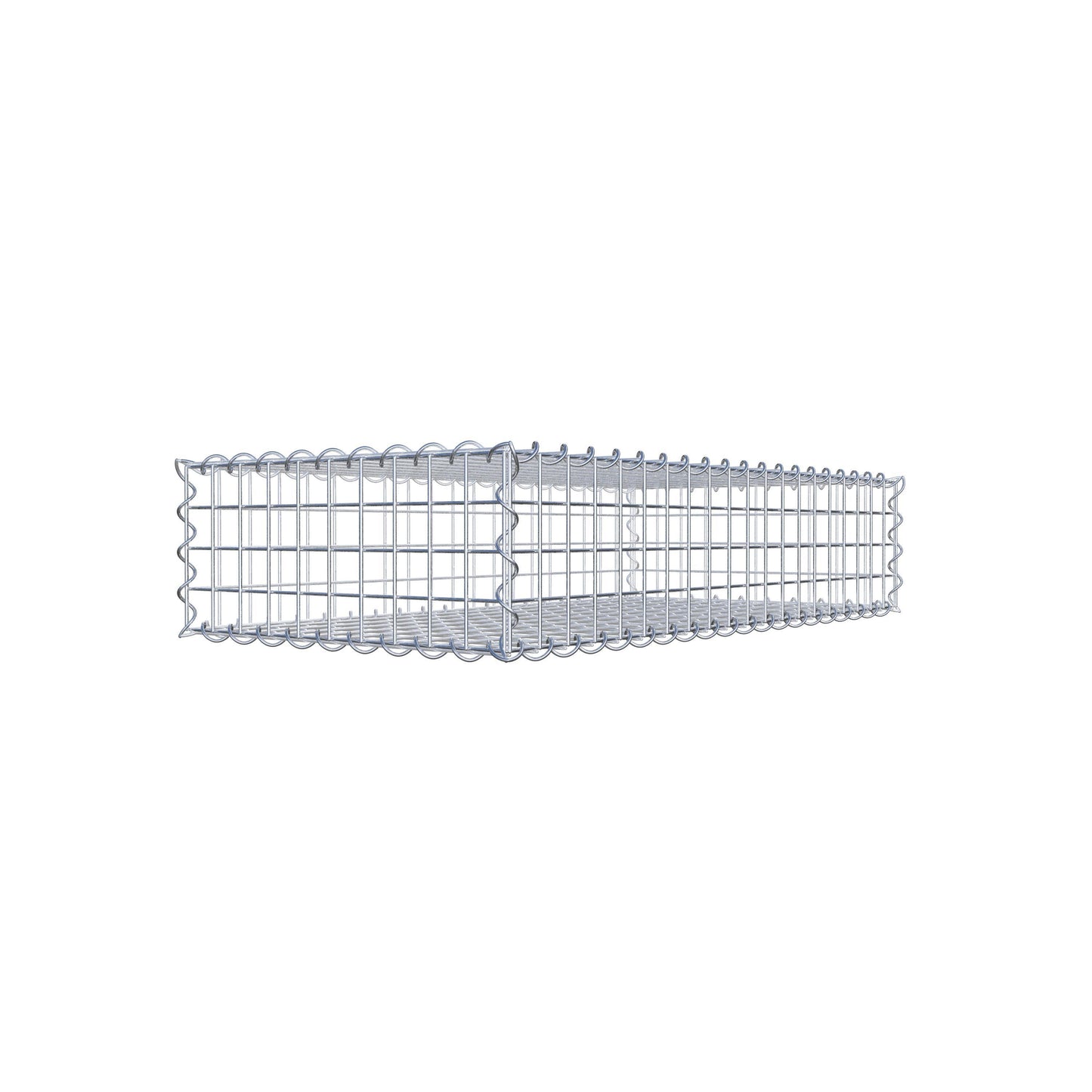 Schanskorf 100 cm x 20 cm x 50 cm (L x H x D), maaswijdte 5 cm x 5 cm, spiraalvormig