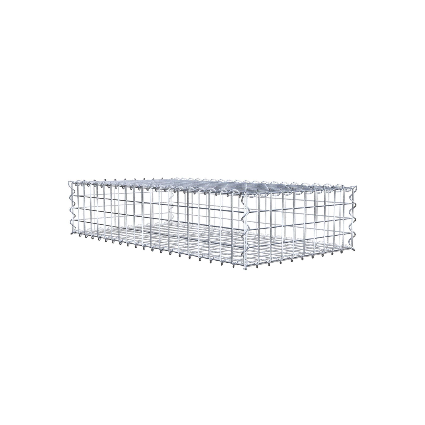 Schanskorf 100 cm x 20 cm x 50 cm (L x H x D), maaswijdte 5 cm x 5 cm, spiraalvormig