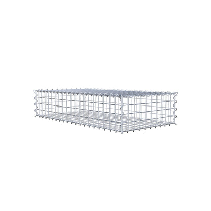 Schanskorf 100 cm x 20 cm x 50 cm (L x H x D), maaswijdte 5 cm x 5 cm, spiraalvormig