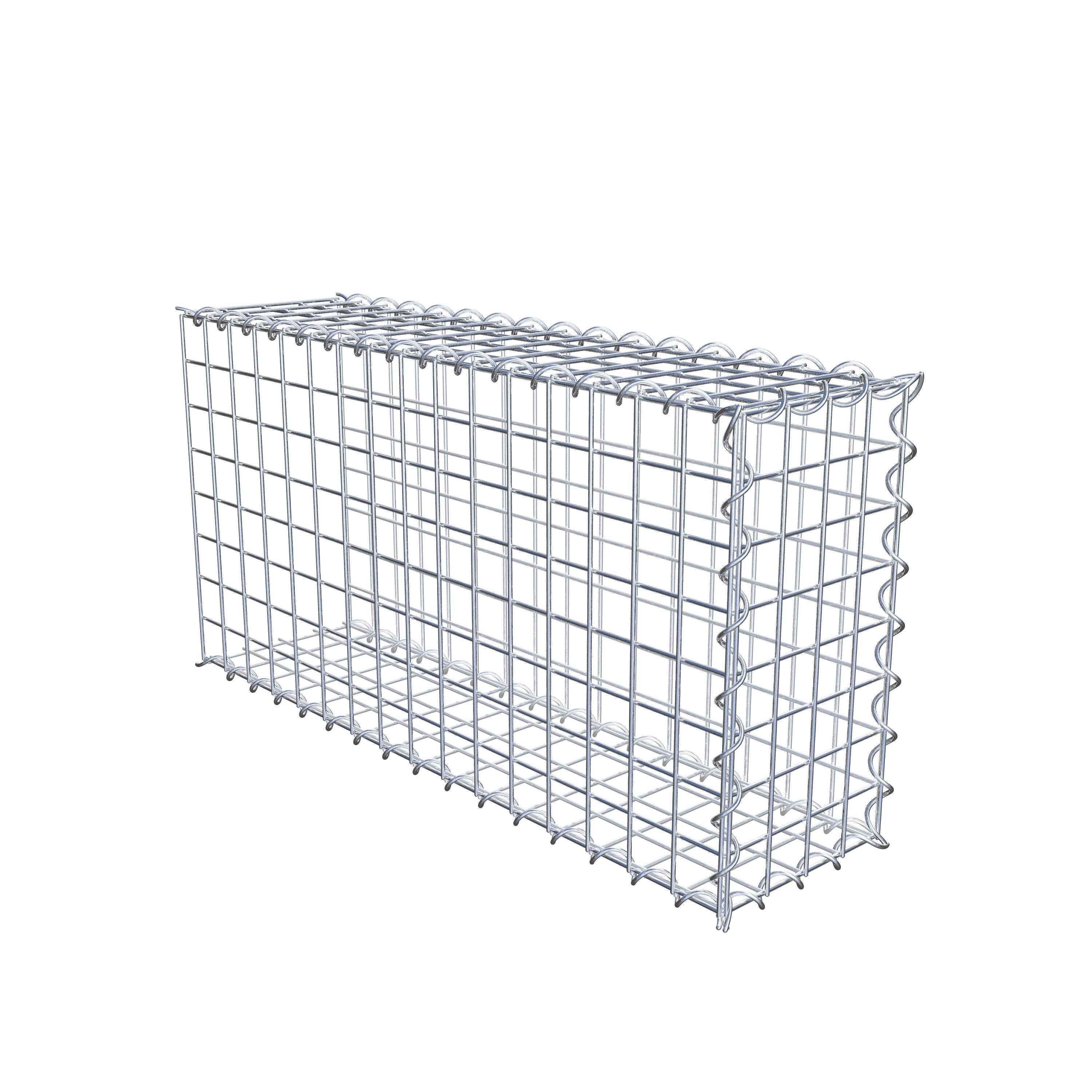 Monteret gabion type 2 80 cm x 40 cm x 20 cm (L x H x D), maskestørrelse 5 cm x 5 cm, spiral