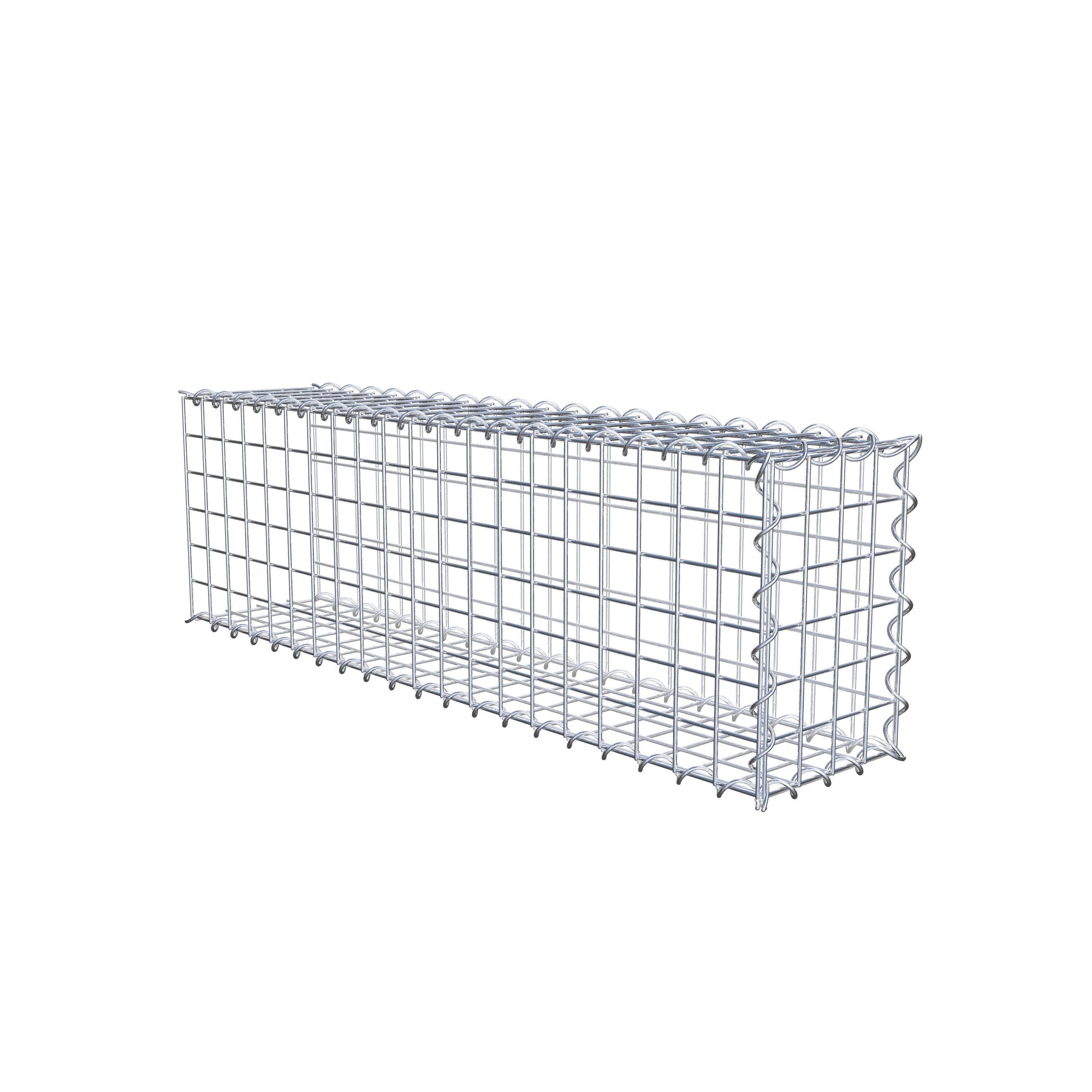 Opvokset gabion type 2 100 cm x 30 cm x 20 cm (L x H x D), maskestørrelse 5 cm x 5 cm, spiral