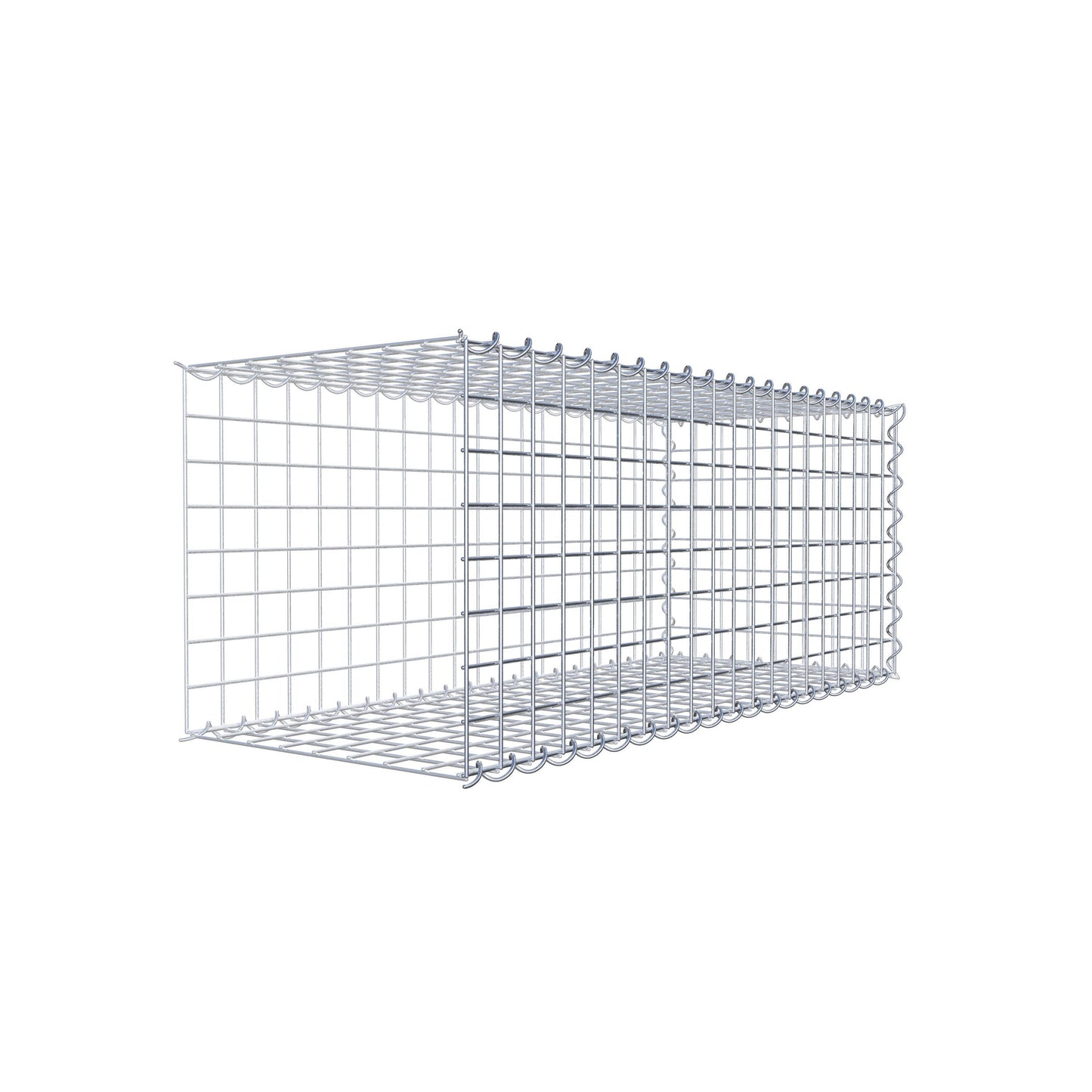 Gabion rapporté type 2 100 cm x 40 cm x 40 cm (L x H x P), mailles 5 cm x 5 cm, spirale